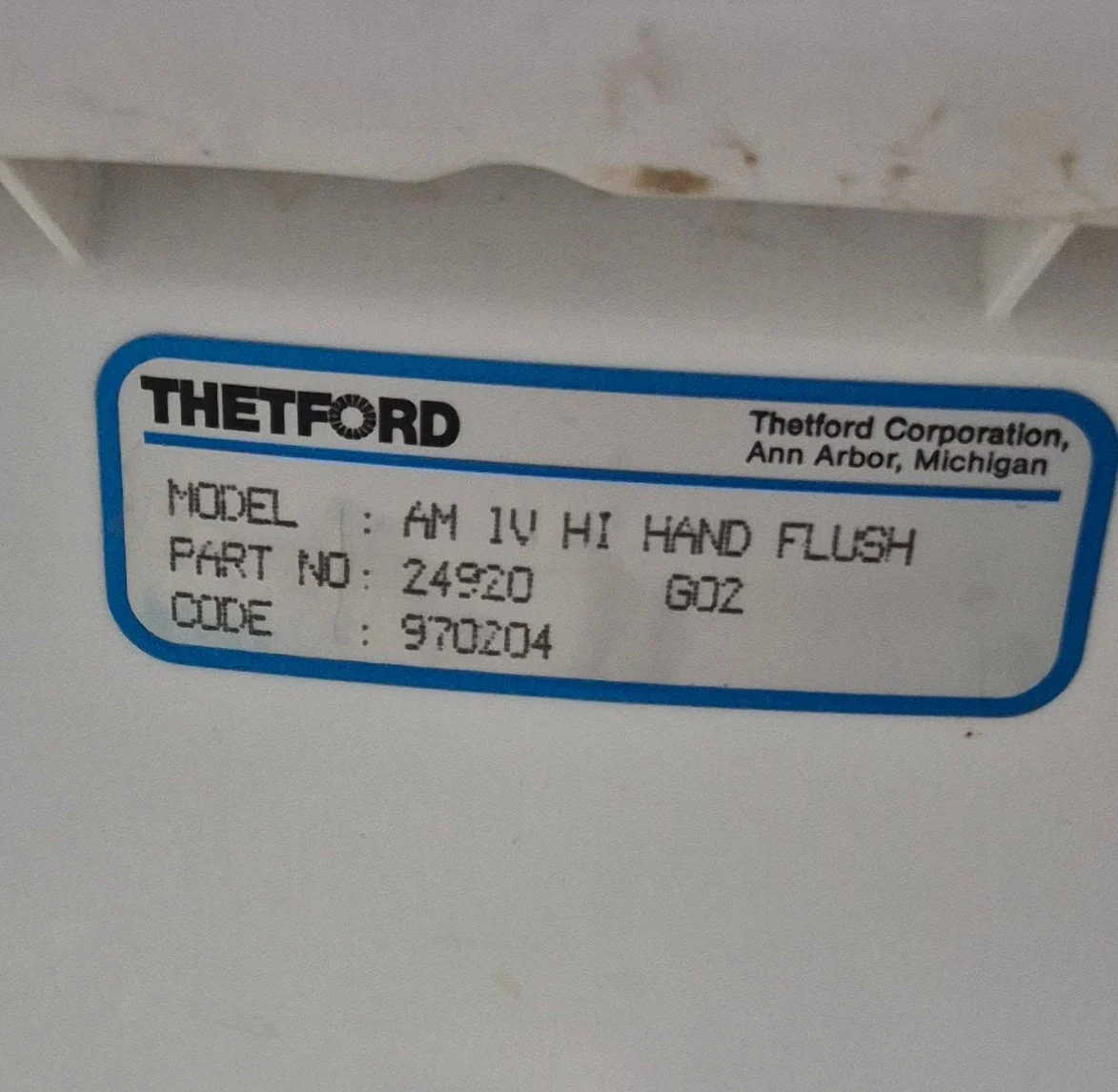 Used Complete Thetford Toilet, Hand Flush, High Profile, Off-White - AQUA MAGIC IV , 24920 - Image 2