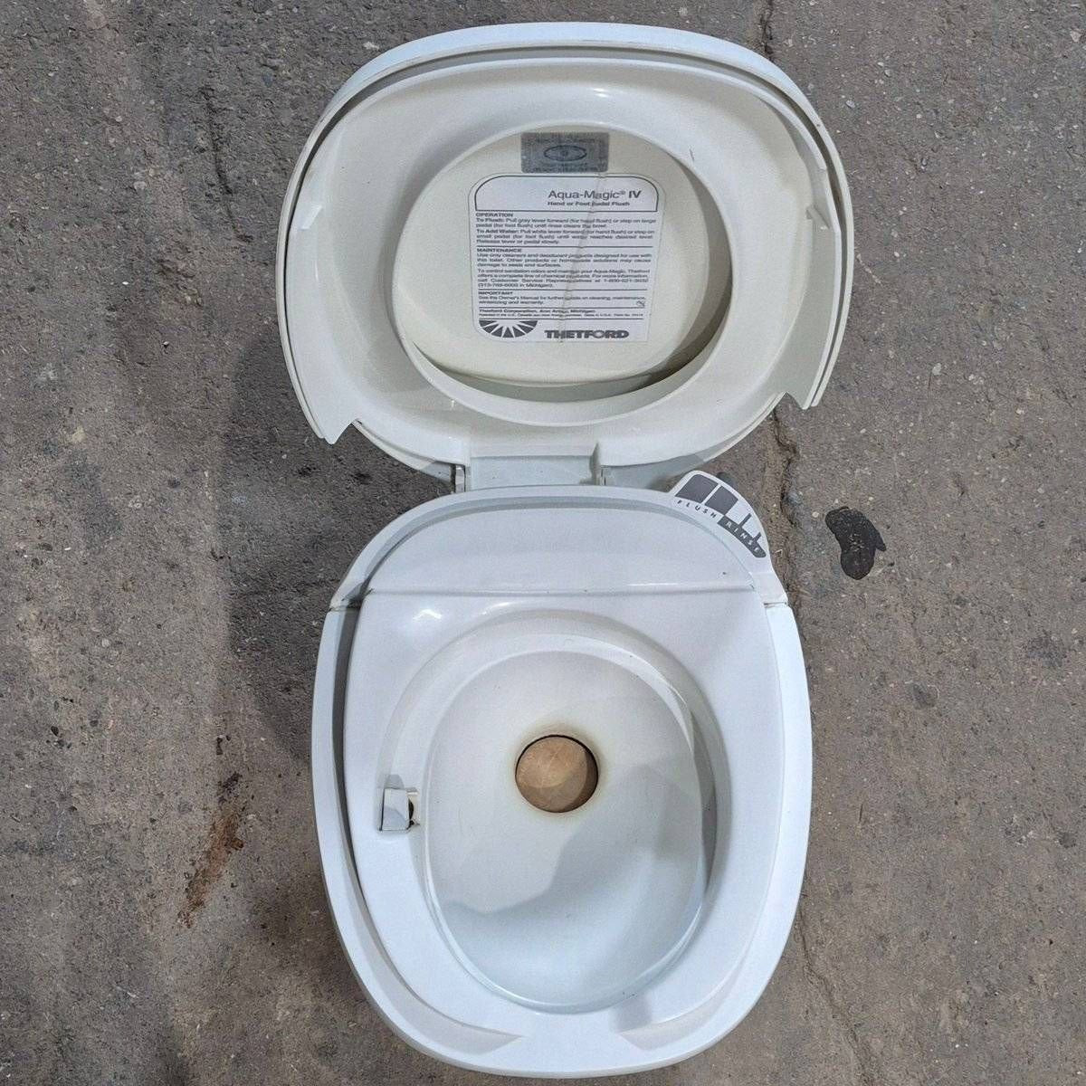 Used Complete Thetford Toilet, High Profile, Hand Flush - AQUA MAGIC IV , 24920 , AMIV - Image 5