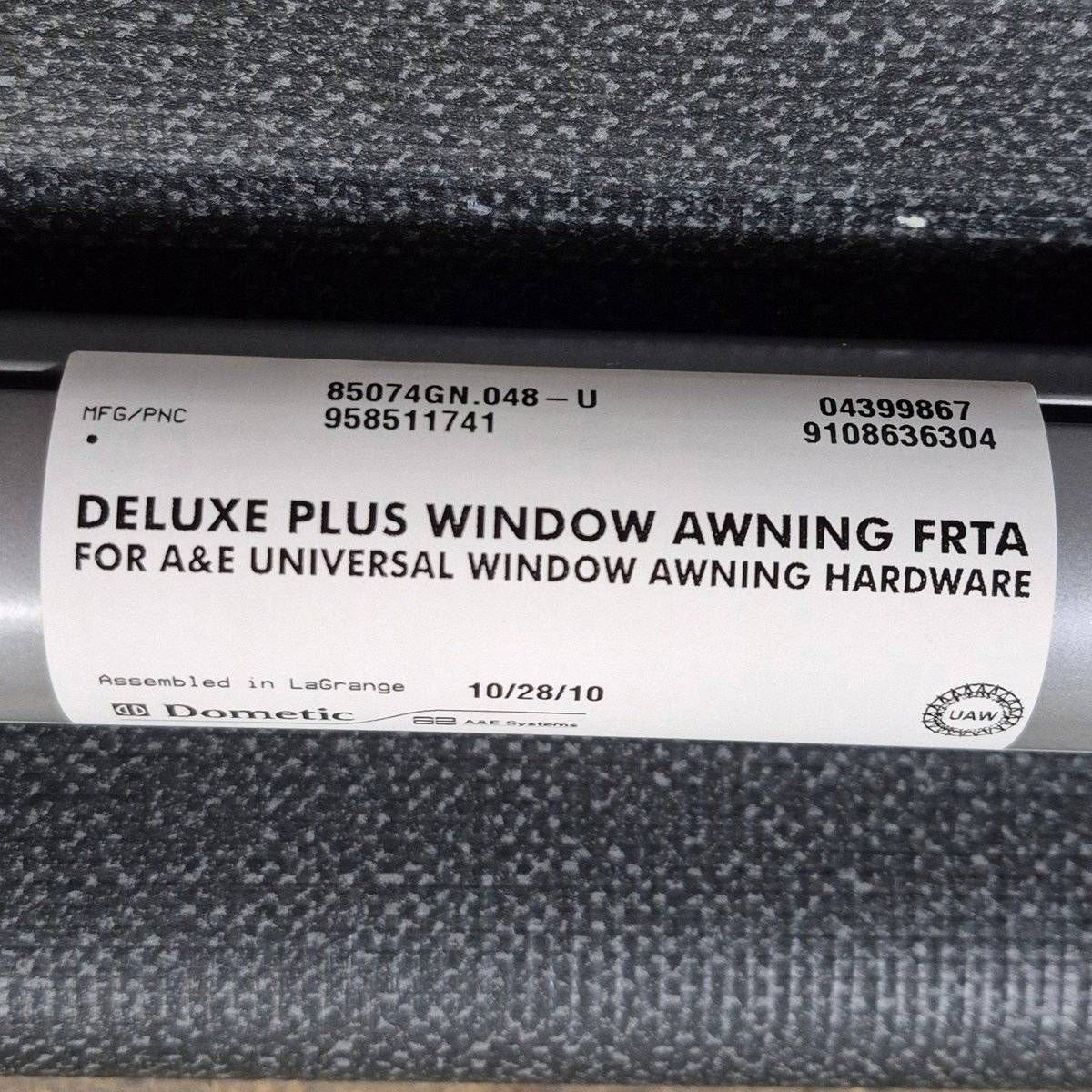 Used Dometic/ A&E Deluxe Plus Window Awning, Black Hardware, 4' - 85074GN.048-U - Image 3