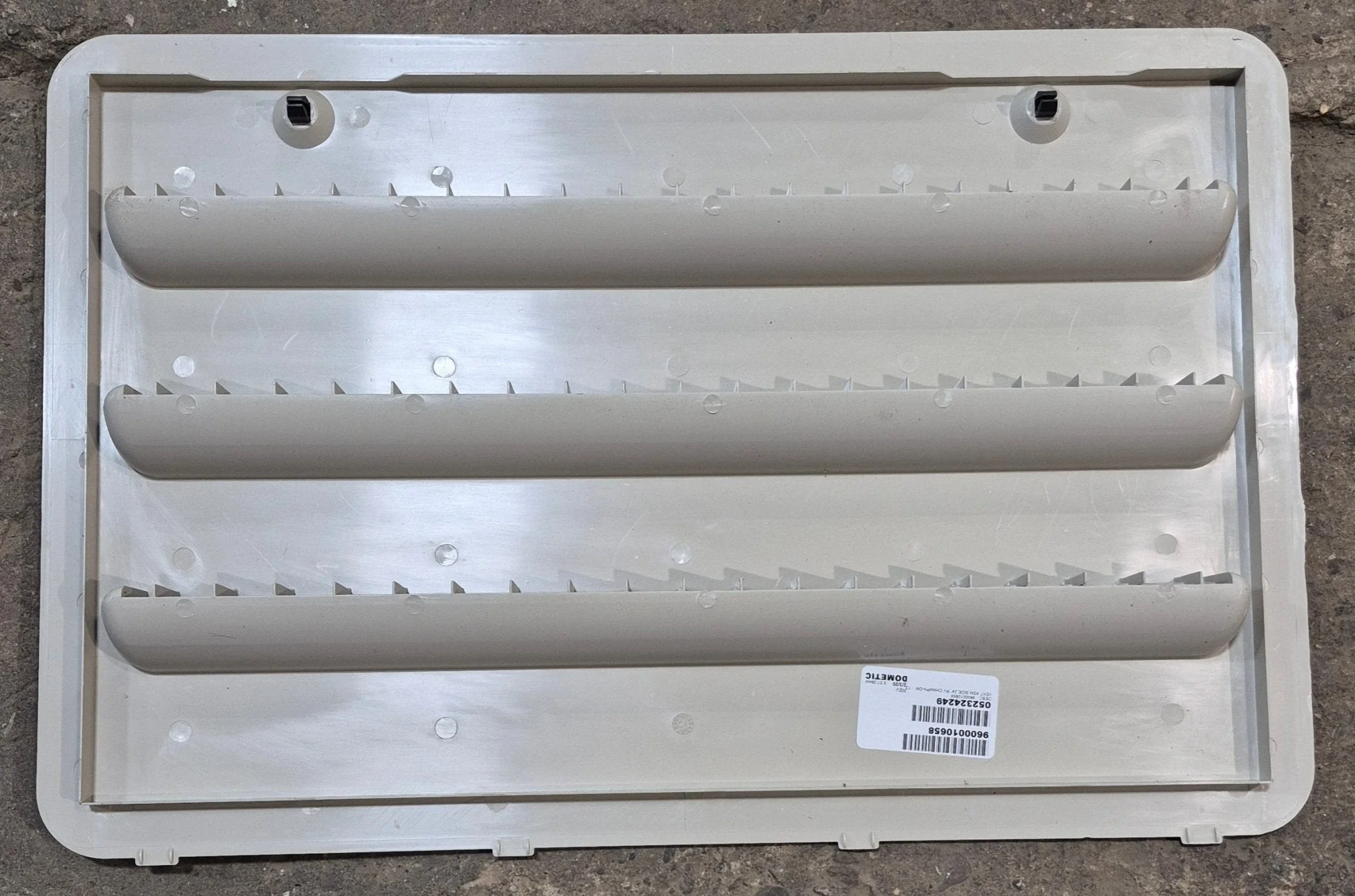 Used Dometic Champagne Air Intake Side Refrigerator Vent- NO FRAME - Image 3