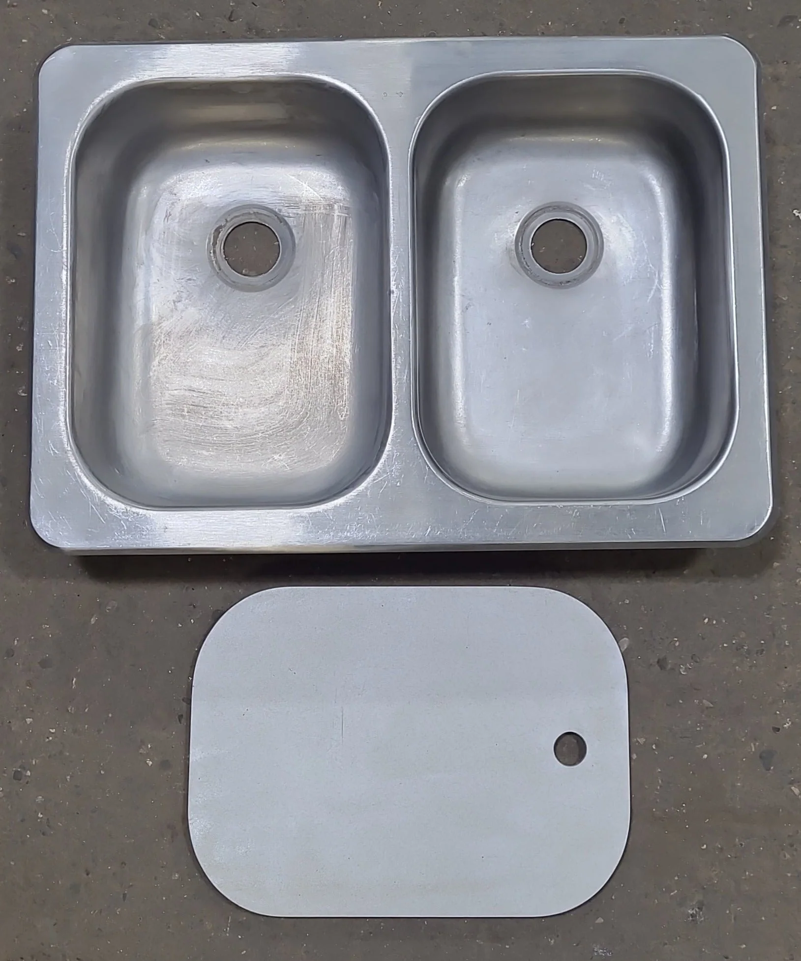 Used Double Kitchen Sink 24” W X 17” L