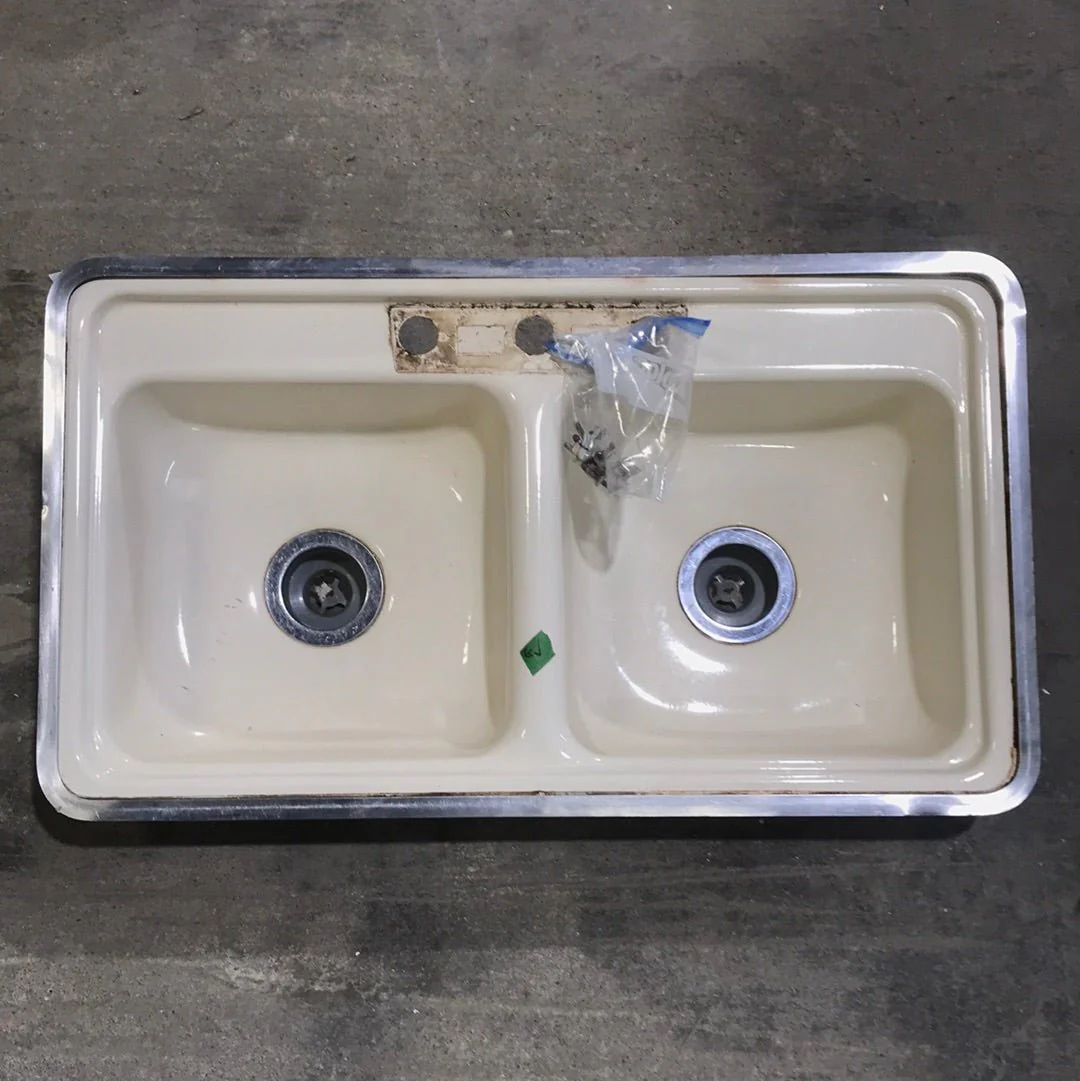 Used Double Kitchen Sink 33” W x 19” L