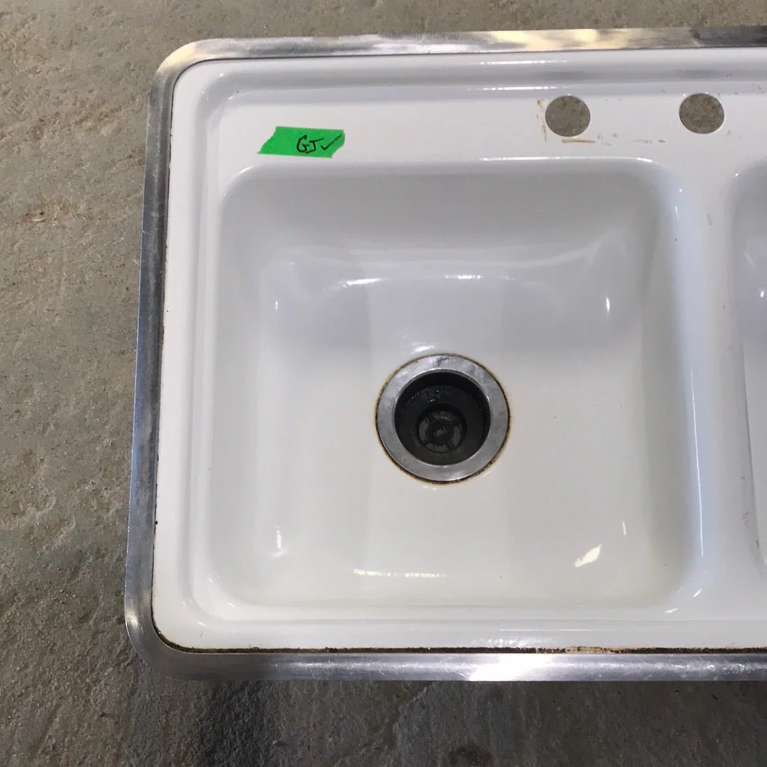 Used Double Kitchen Sink 33” W x 19” L - Image 2