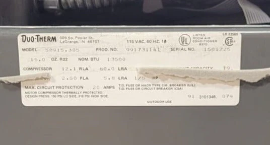 Used Duo-Therm Air Conditioner, Head Unit, 13500 BTU, Cool Only - 58915.305 HAS RIBBON STYLE WIRE CONNECTOR - Image 8