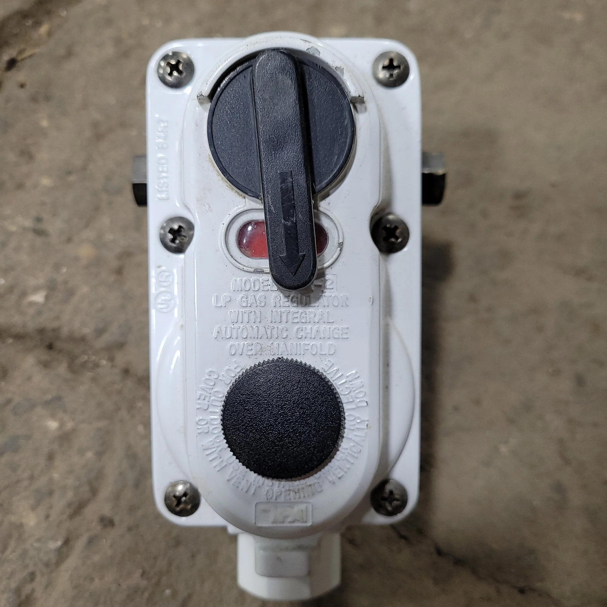 Used Flame King Propane Regulator Model, White - ACR-2