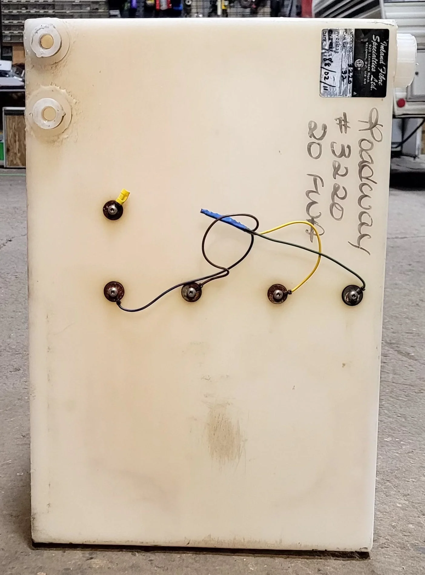 Used Fresh Water Tank 14" H x 21 1/8" W x 27 1/8” L