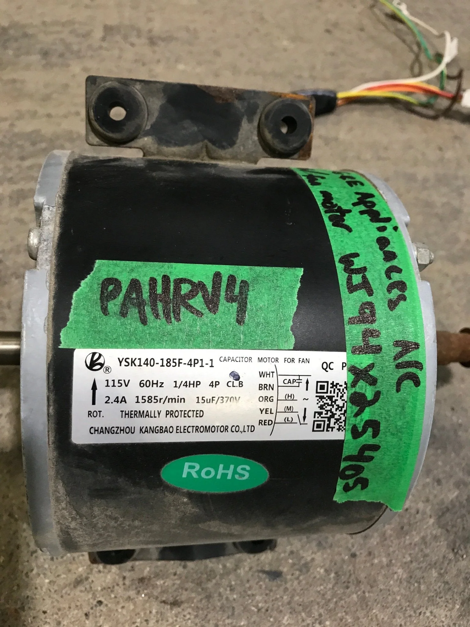 USED G&E APPLIANCES A/C FAN MOTOR WJ94X5405 - Image 4