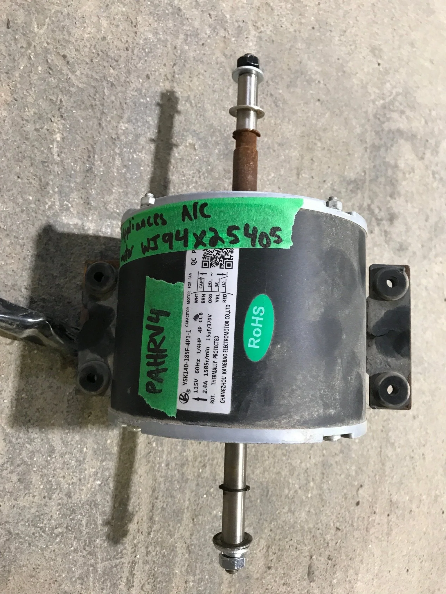 USED G&E APPLIANCES A/C FAN MOTOR WJ94X5405 - Image 6