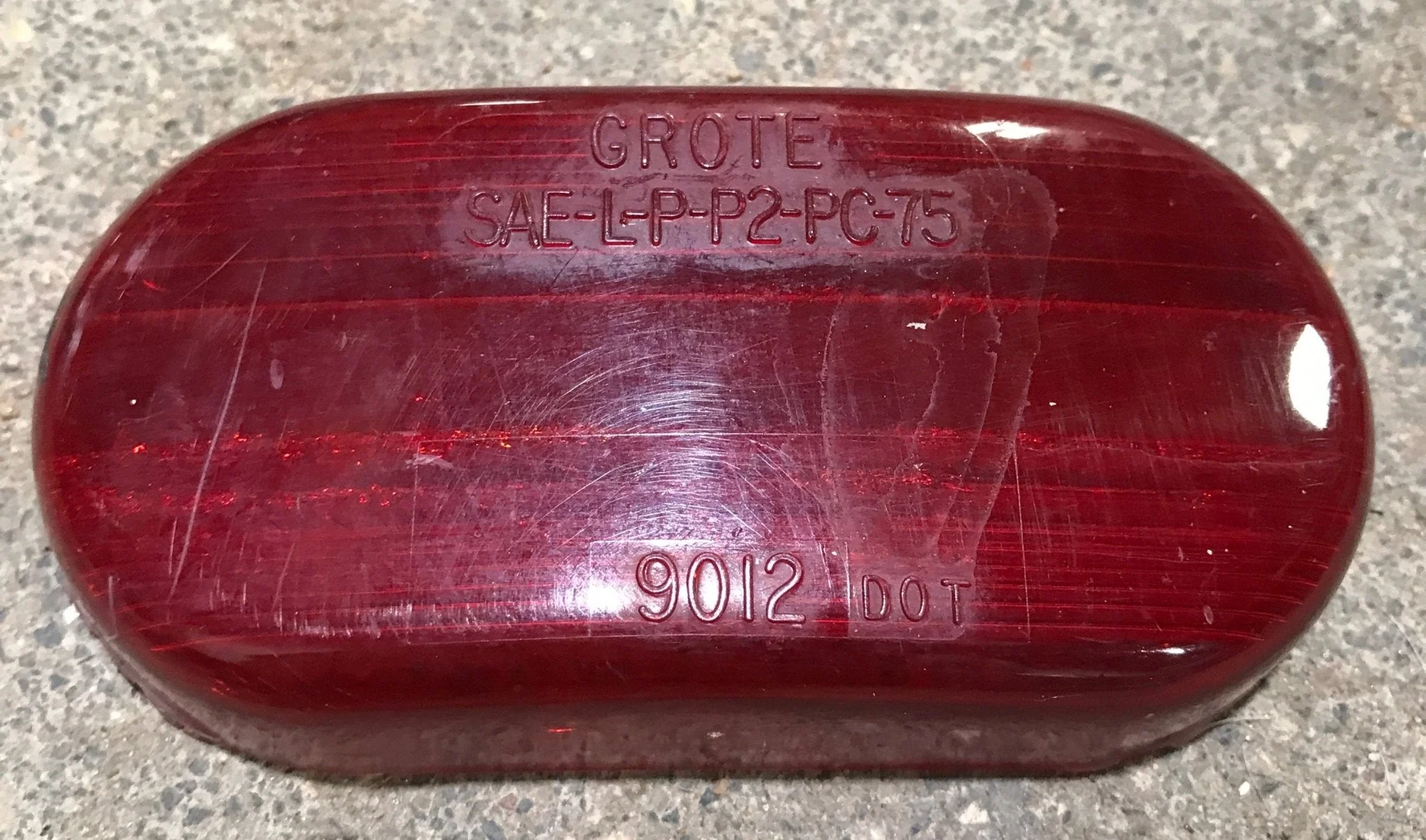 Used Grote 9012 - SAE-L-P-P2-PC-75 Replacement Lens for Marker Light - Red