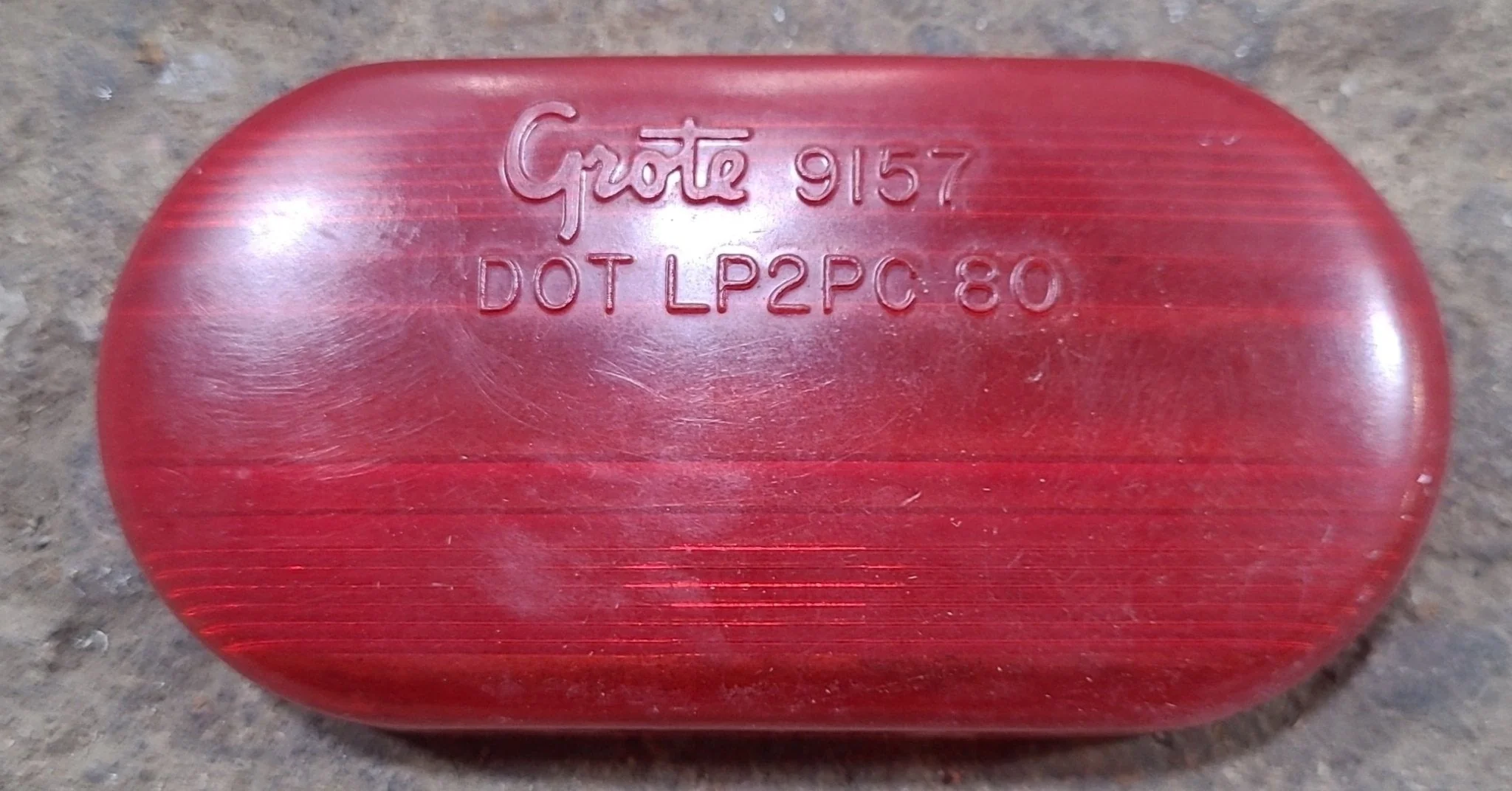 Used Grote 9157 - DOT LP2PC 80 Replacement Lens for Marker Light - Red