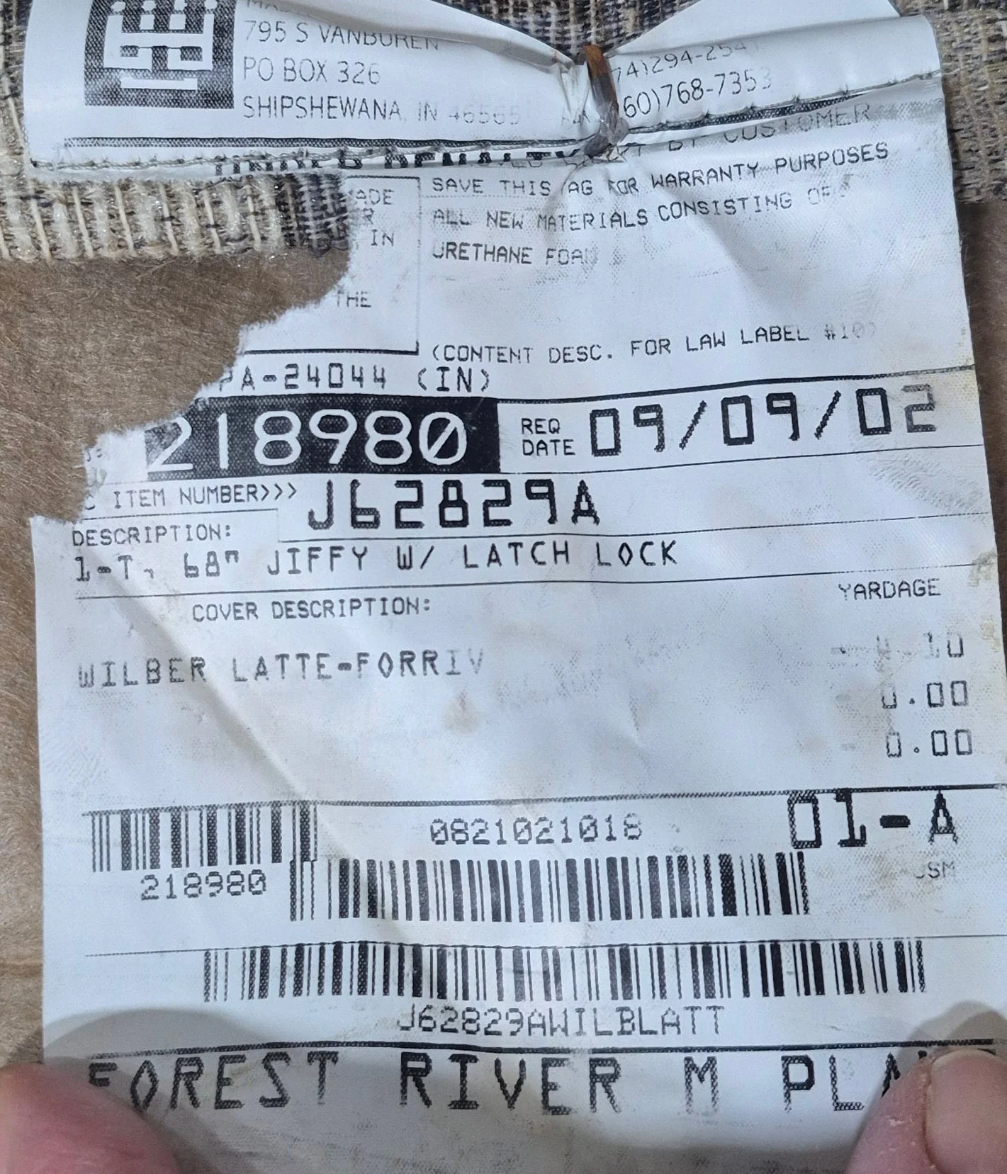 Used Jackknife RV Sofa 67 3/4” x 42 1/2" - Image 7