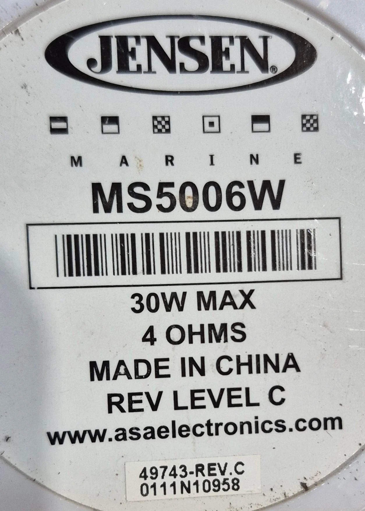 Used JENSEN Water Resistant Speaker - MS5006W - Image 4