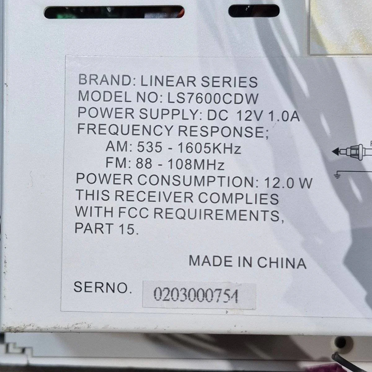 Used Linear Series RV Radio - LS7600CDW - Image 4