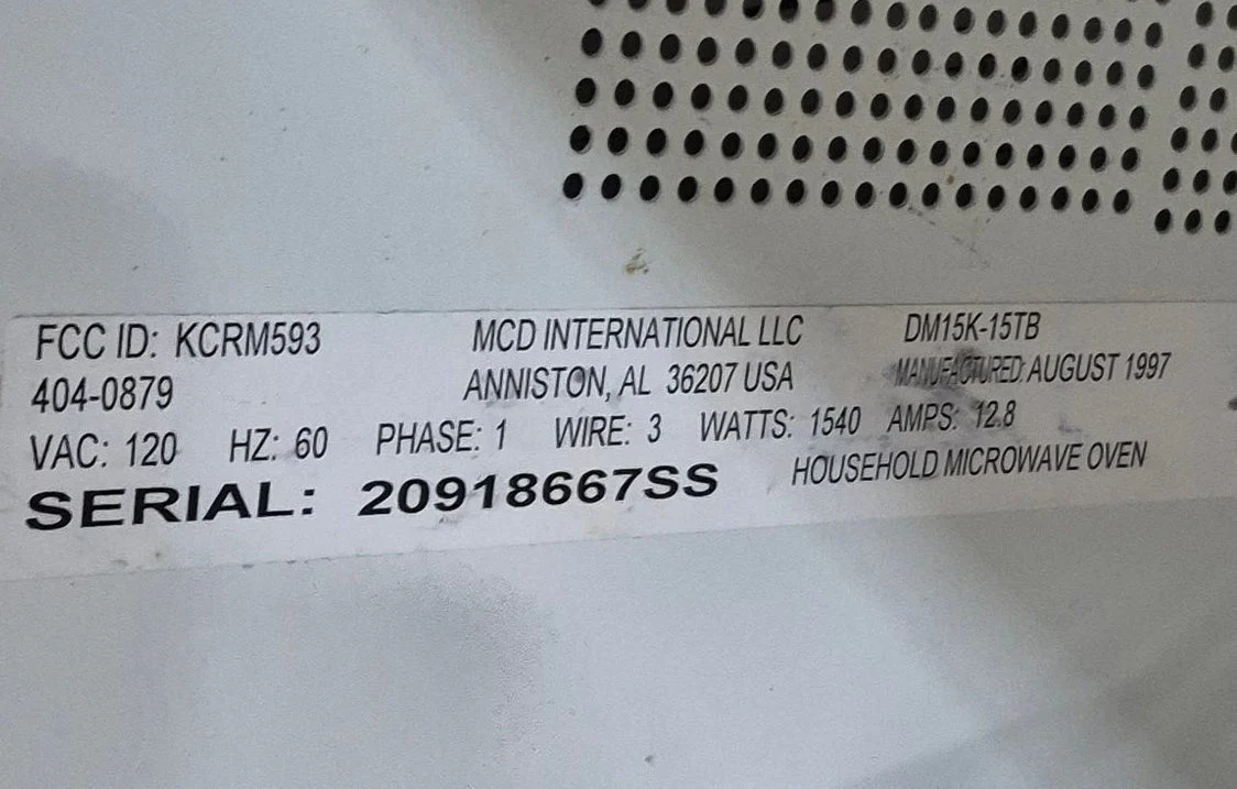 Used Magic Chef RV Microwave - 21 3/4" W x 13 3/4" H x 12 1/2" D - Image 5