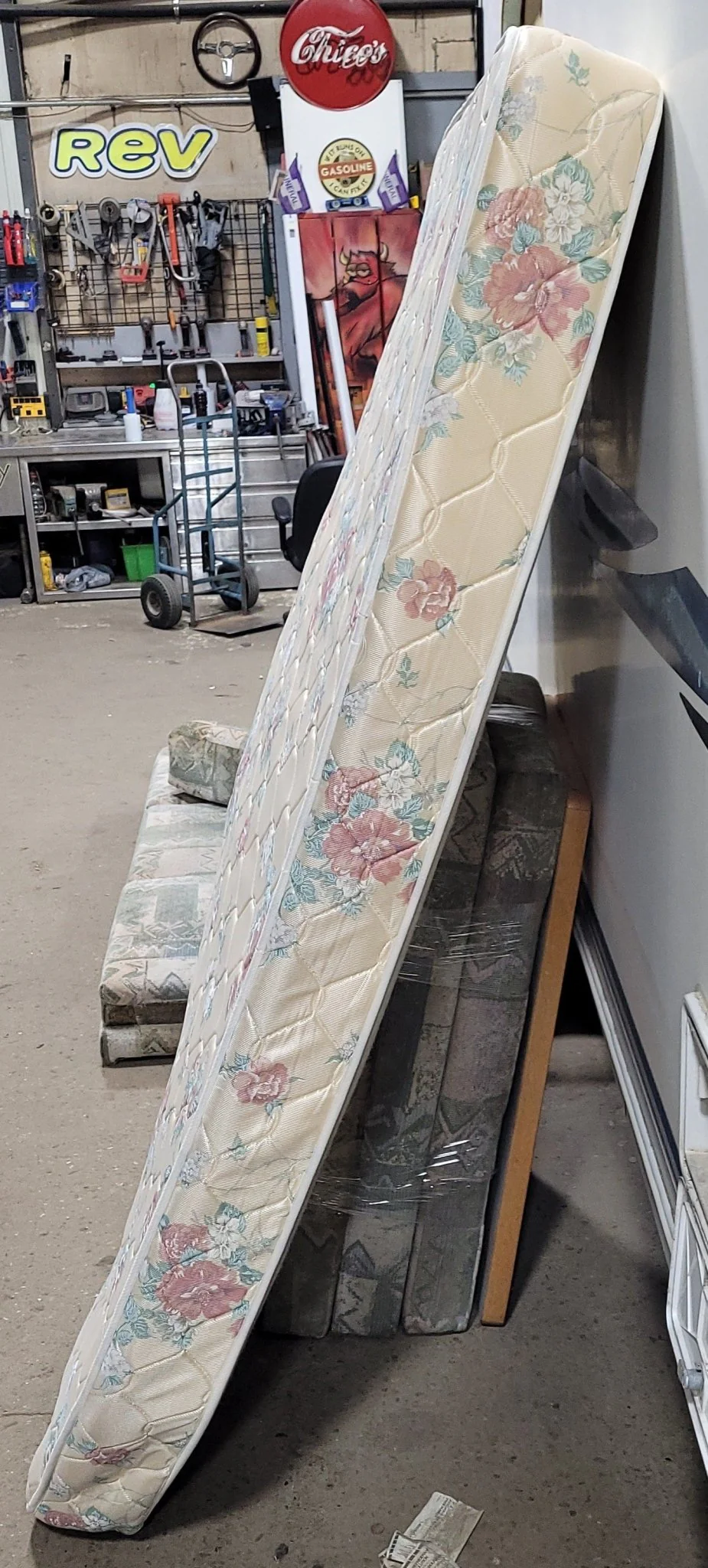 Used Mattress 76" X 59" X 6" D - diagonal cut corners - Image 2