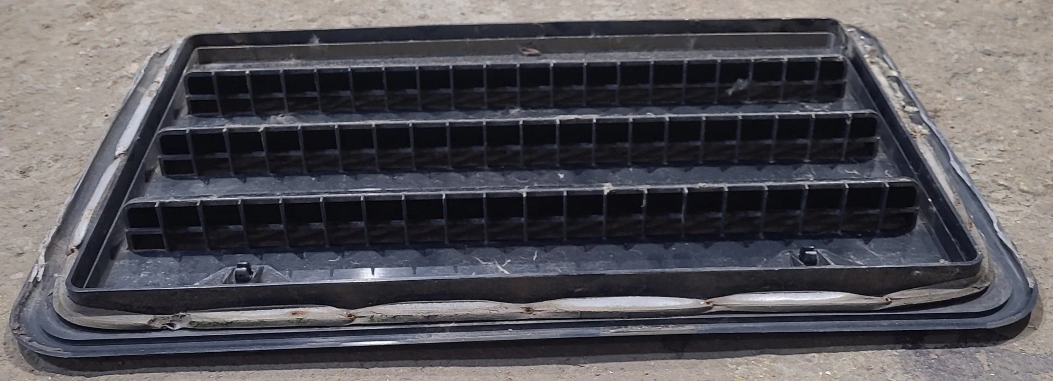 Used Norcold 621156 - Black Air Intake Side Refrigerator Vent- HAS FRAME - Image 4