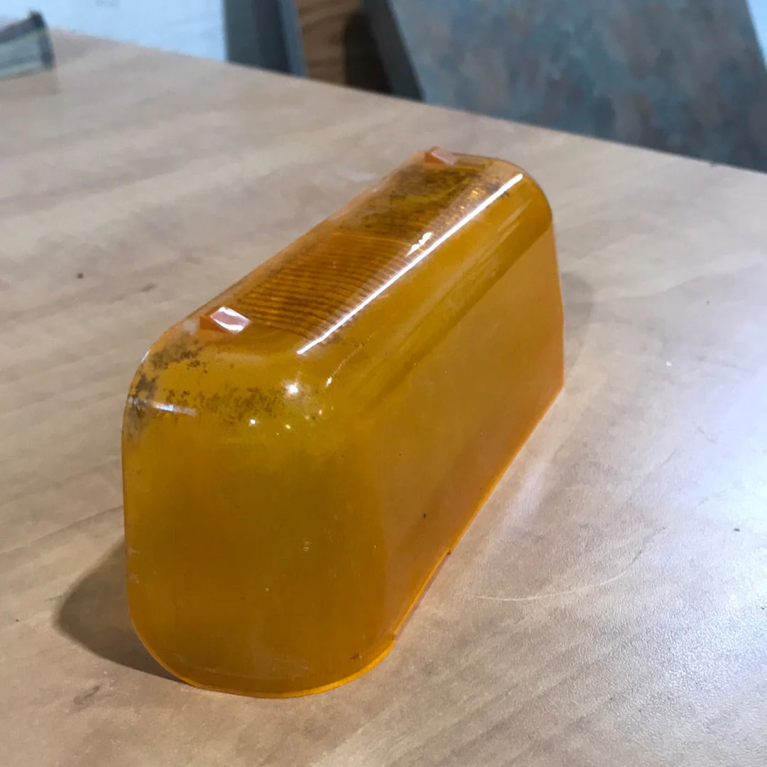 Used Oval Porch Light lens - 6" X 2 1/2" - Amber - Image 2