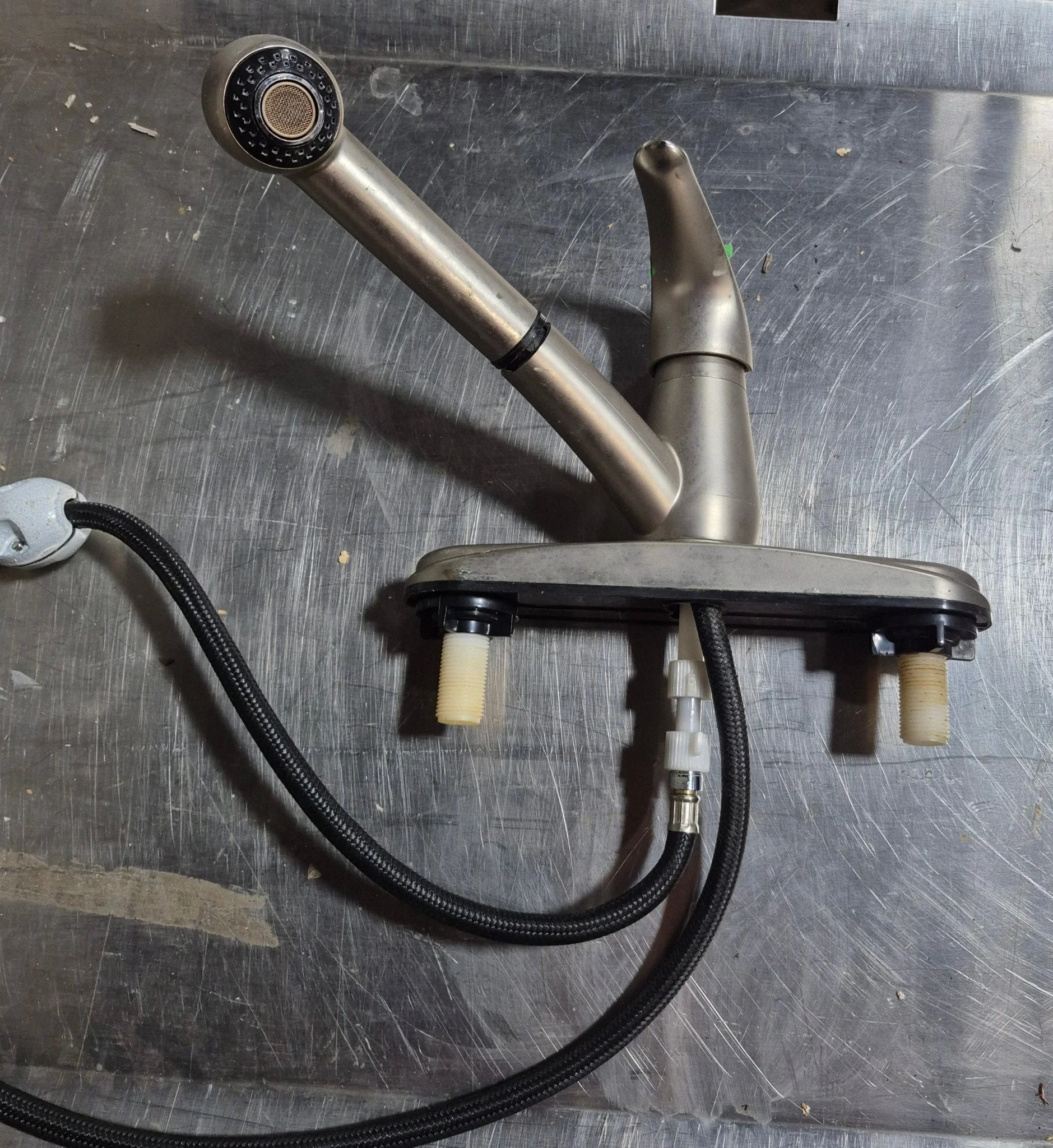Used Pull Down Kitchen Faucet, Chrome, Chrome Lever Handle - Image 2