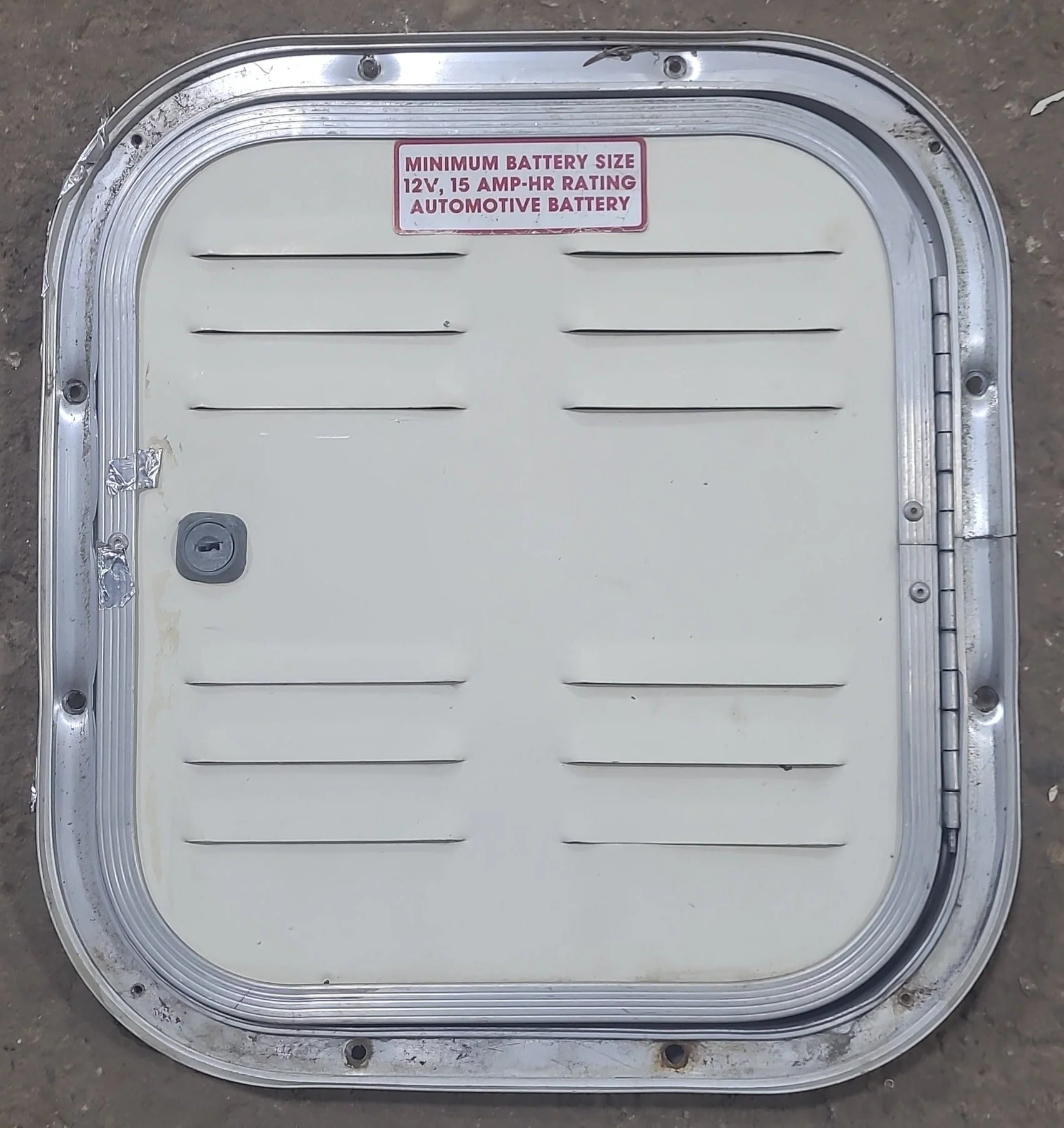 Used Radius Cornered Battery Cargo Door 12" x 11" x 1/2" D