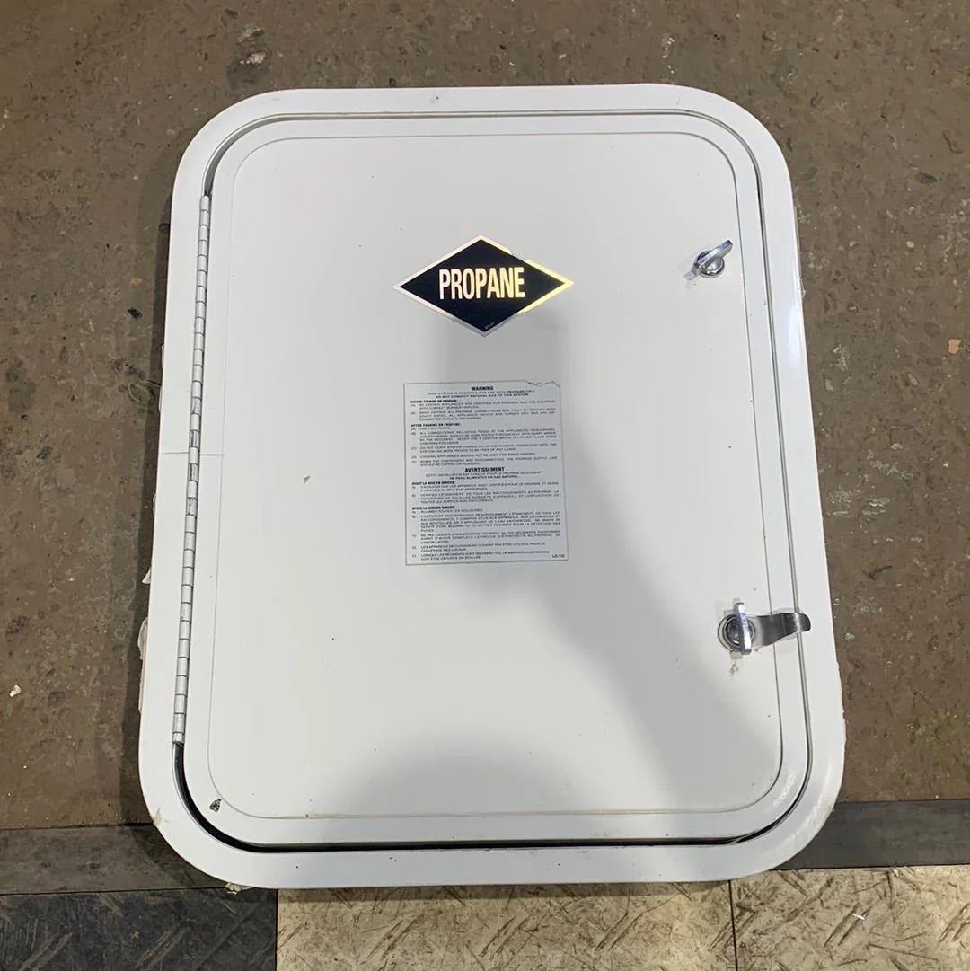 Used Radius Cornered Battery/Propane Cargo Door 22 3/8" x 16 3/4" x 2 "D - Image 6