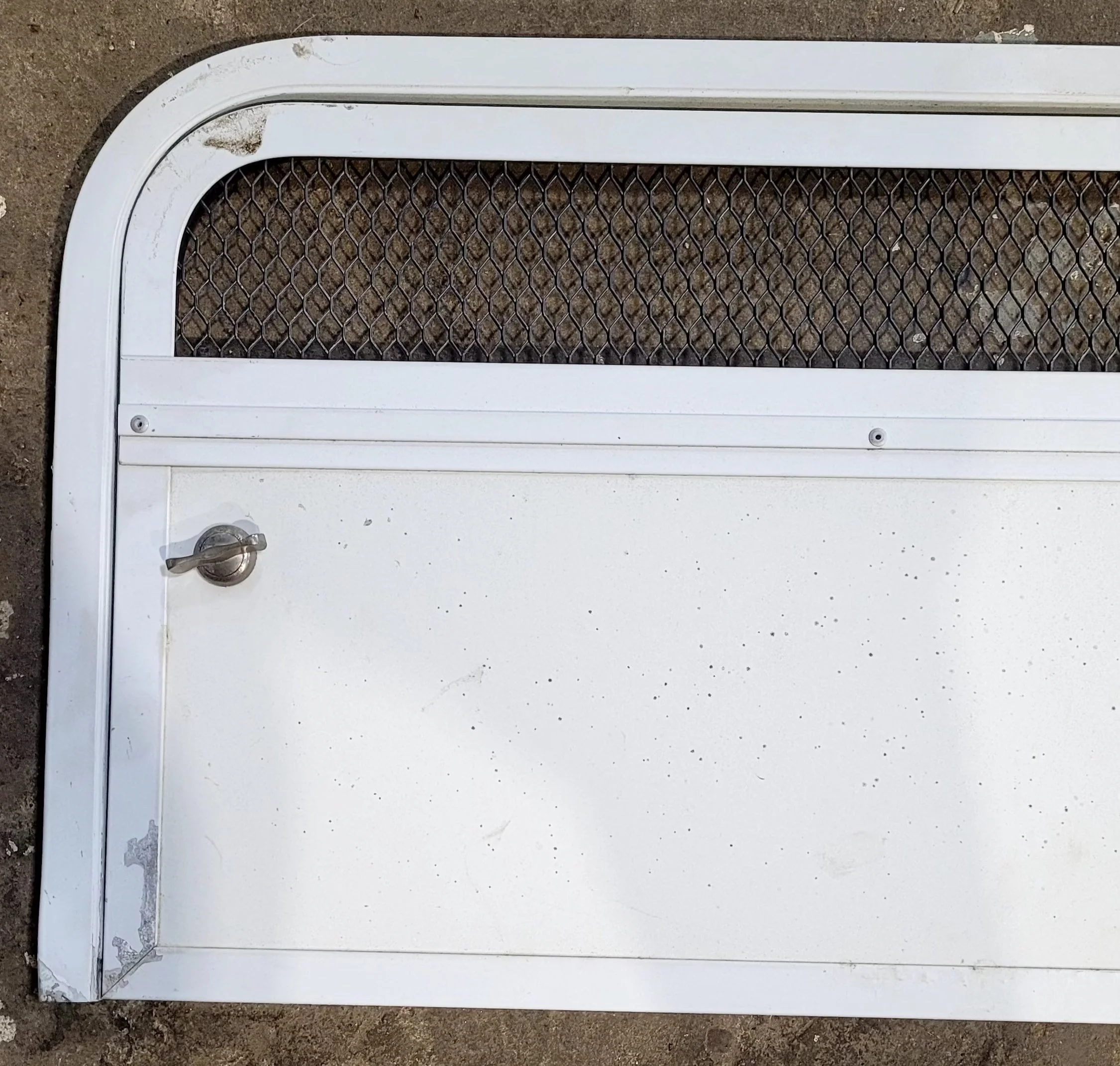 Used Radius Cornered Battery / Propane Cargo Door 22" x 13" x 3/4" D - Image 2