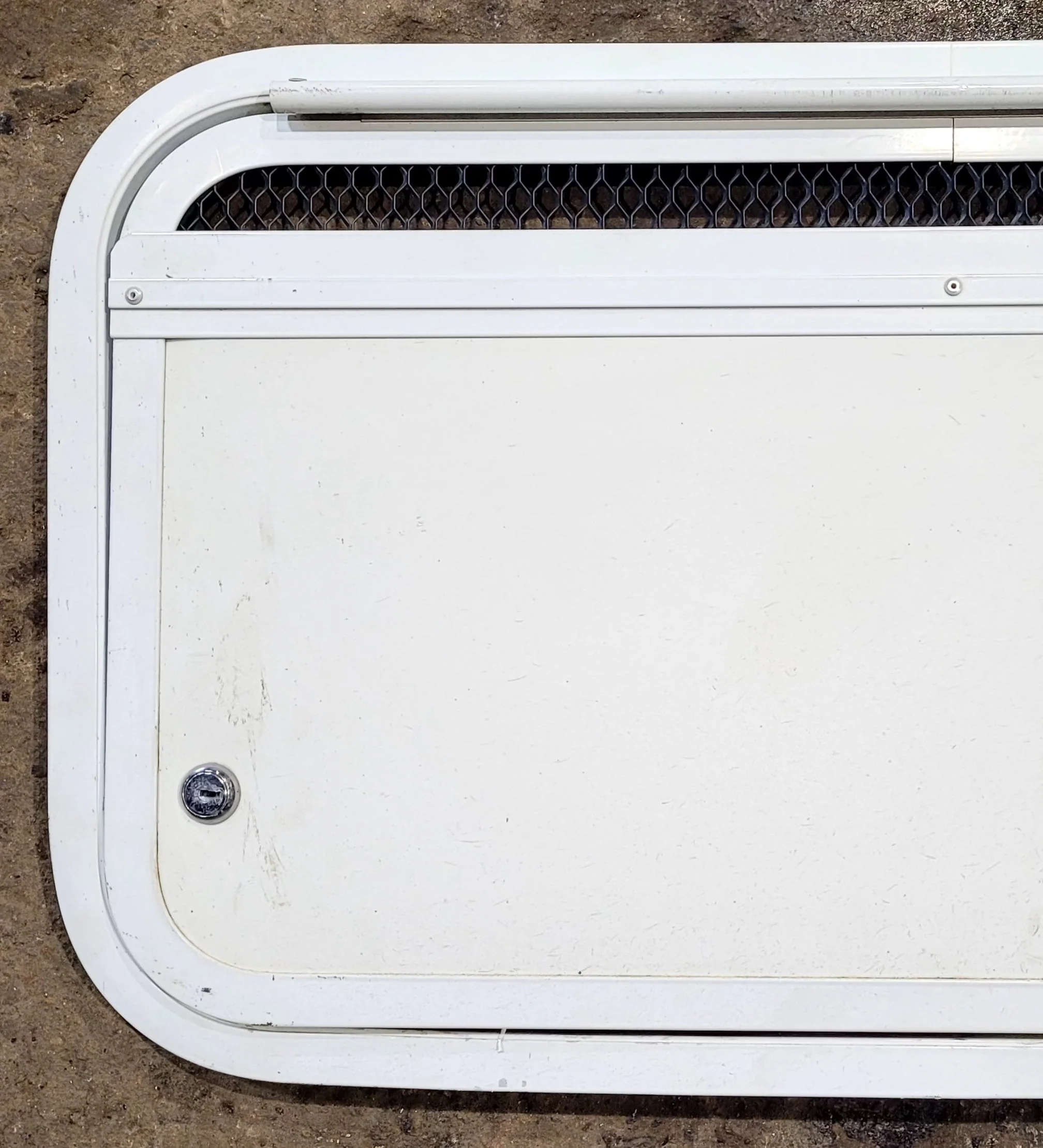 Used Radius Cornered Battery / Propane Cargo Door 24 1/2" x 13 1/2" x 3/4" D - Image 2