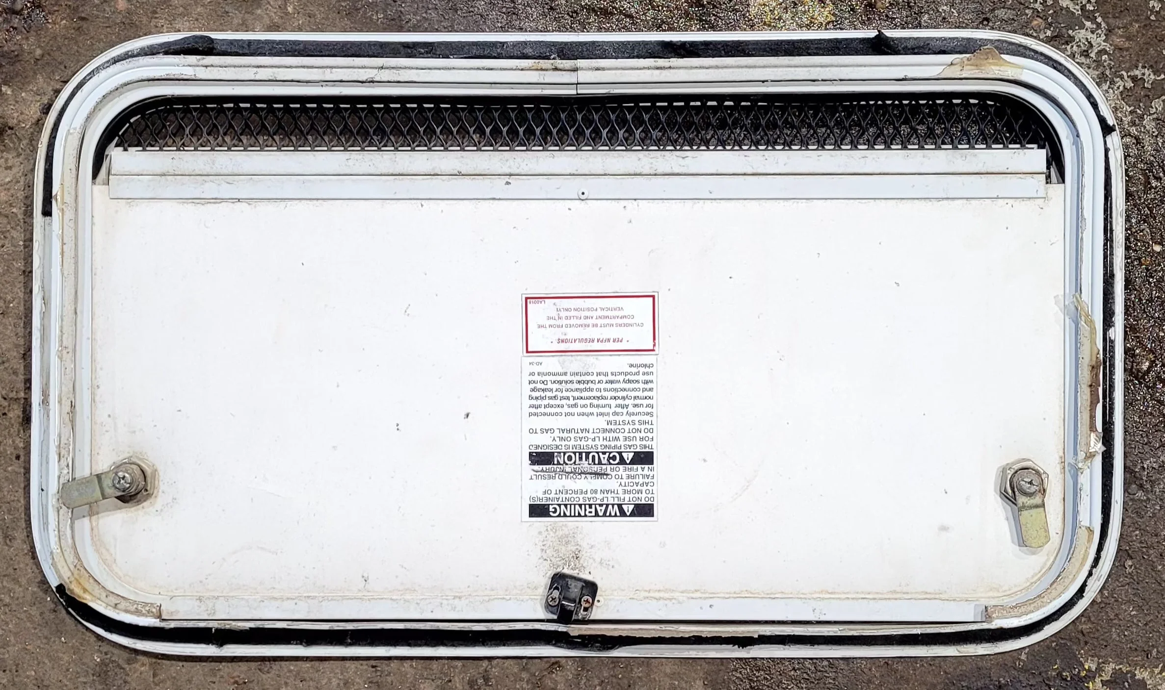 Used Radius Cornered Battery / Propane Cargo Door 24 1/2" x 13 1/2" x 3/4" D - Image 5