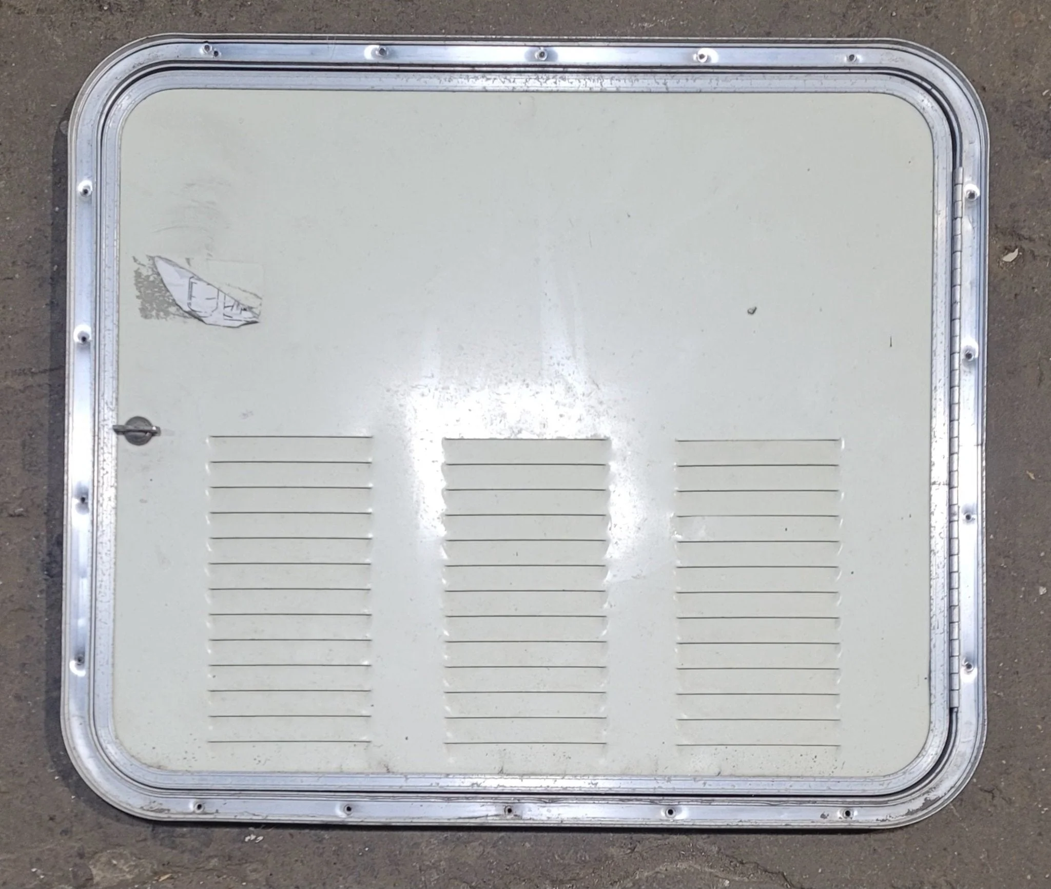 Used Radius Cornered Battery / Propane Cargo Door 25 3/4" x 21 7/8" x 3/4" D