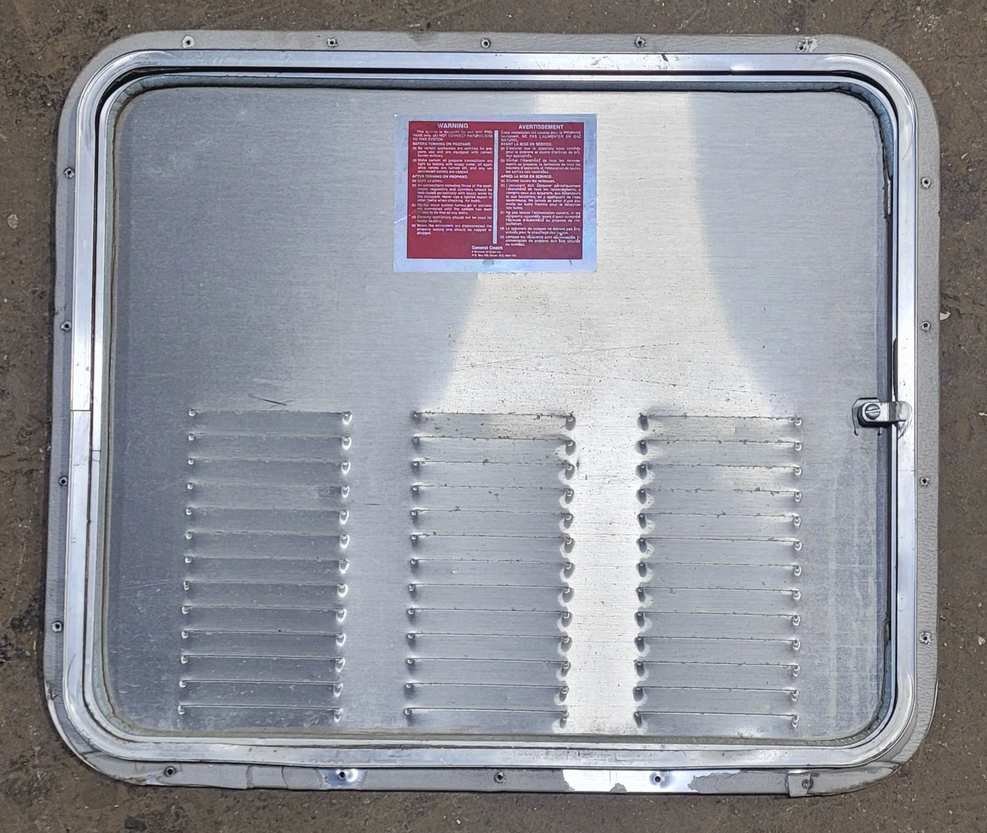 Used Radius Cornered Battery / Propane Cargo Door 25 3/4" x 21 7/8" x 3/4" D - Image 2