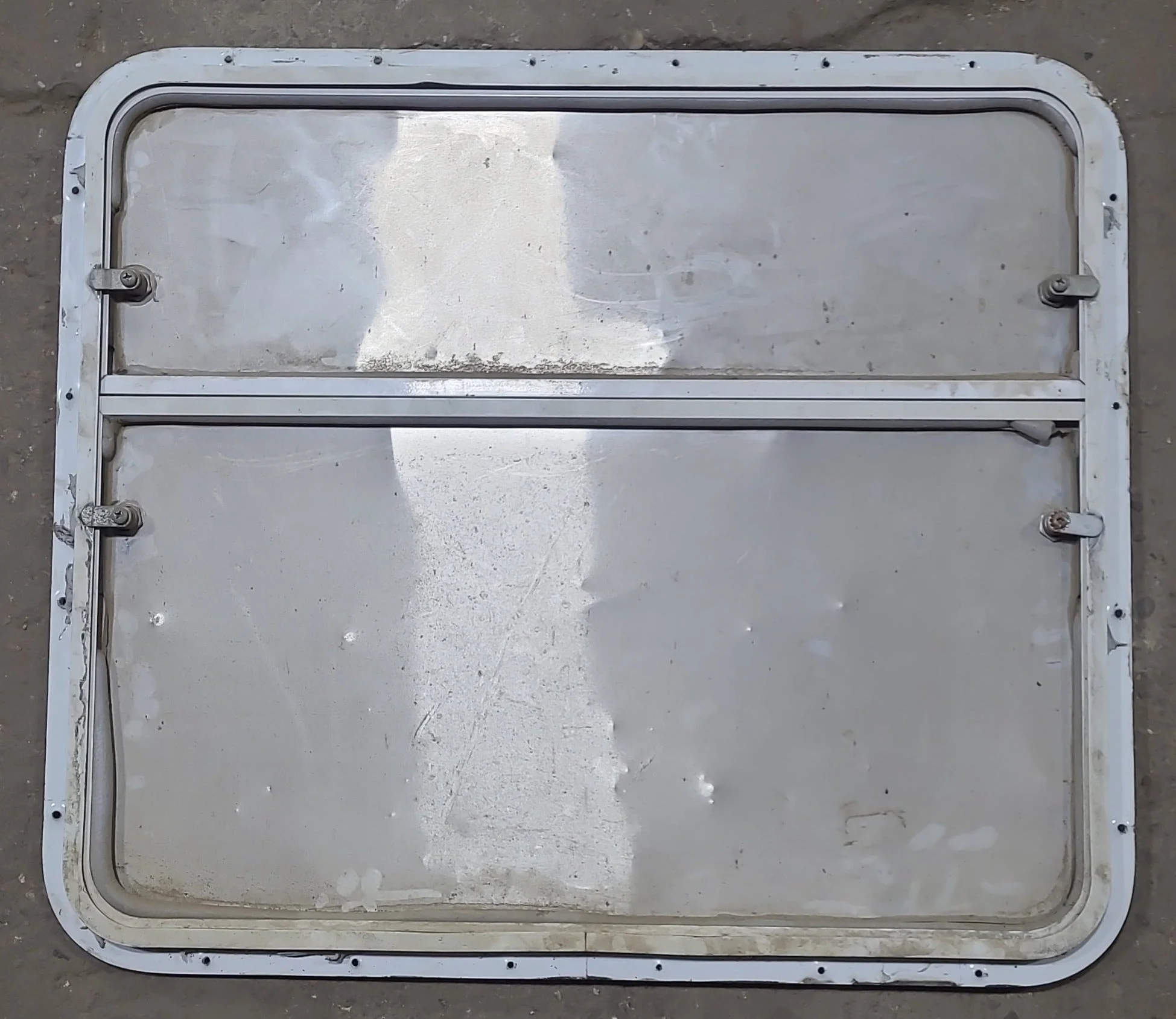 Used Radius Cornered Battery / Propane Cargo Door 29 3/4" x 25 3/4" x 3/4" D - Image 2