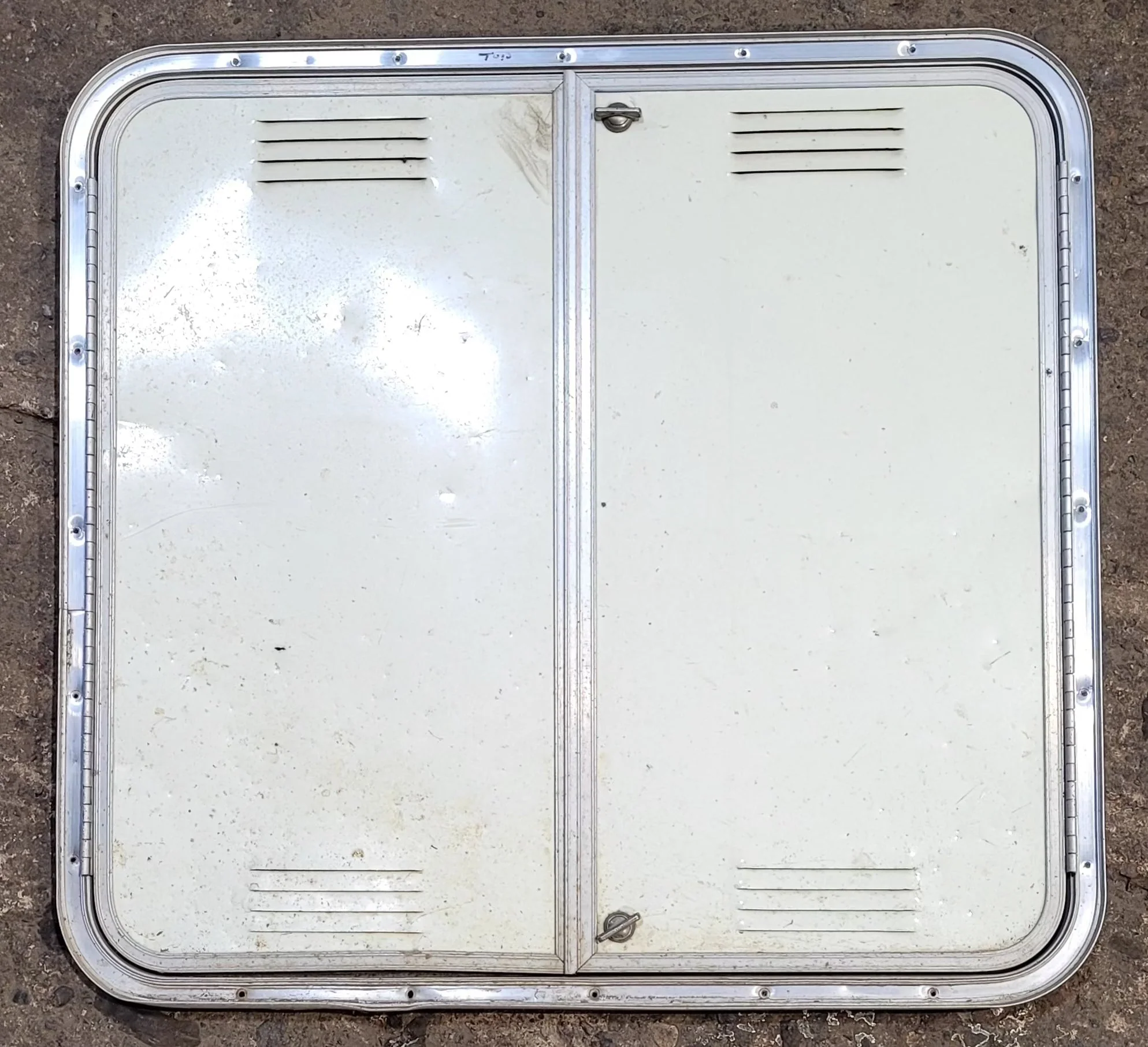 Used Radius Cornered Battery / Propane Cargo Door 27 3/4" x 26" x 3/4" D