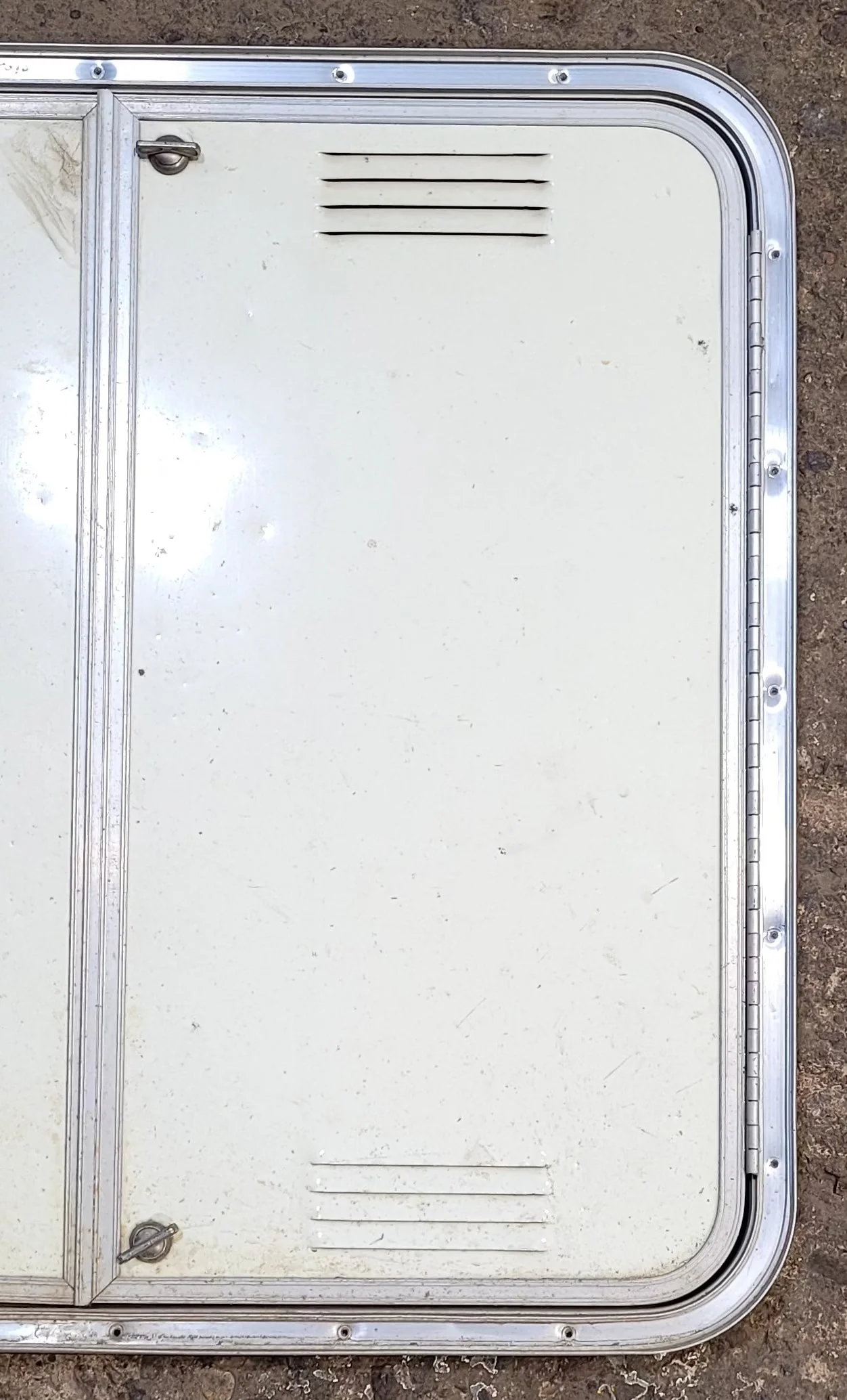 Used Radius Cornered Battery / Propane Cargo Door 27 3/4" x 26" x 3/4" D - Image 2