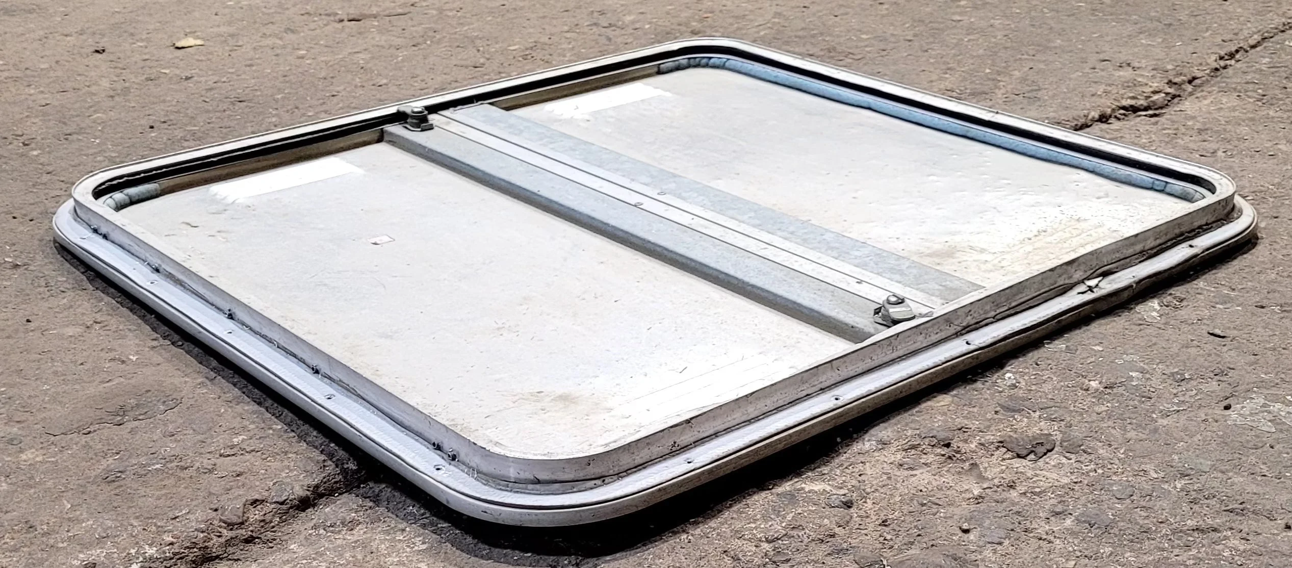 Used Radius Cornered Battery / Propane Cargo Door 27 3/4" x 26" x 3/4" D - Image 6