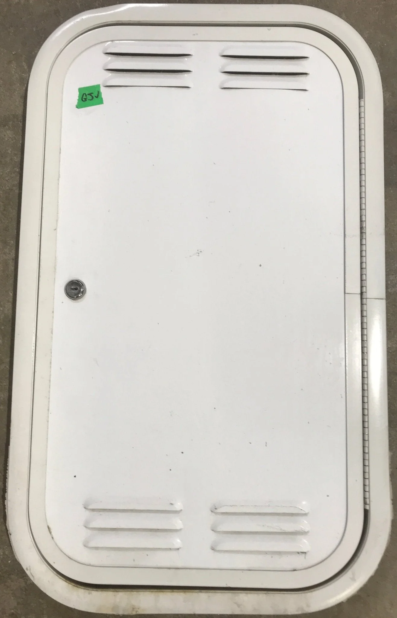 Used Radius Cornered Propane / Battery Cargo Door 13 3/4" x 24" x 1"D