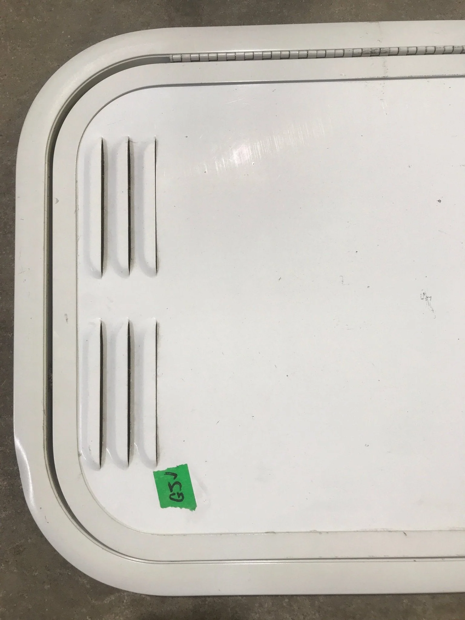 Used Radius Cornered Propane / Battery Cargo Door 13 3/4" x 24" x 1"D - Image 2