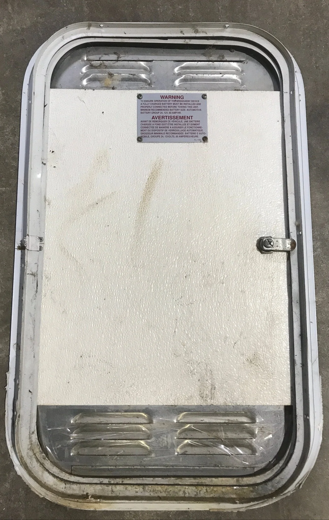 Used Radius Cornered Propane / Battery Cargo Door 13 3/4" x 24" x 1"D - Image 4