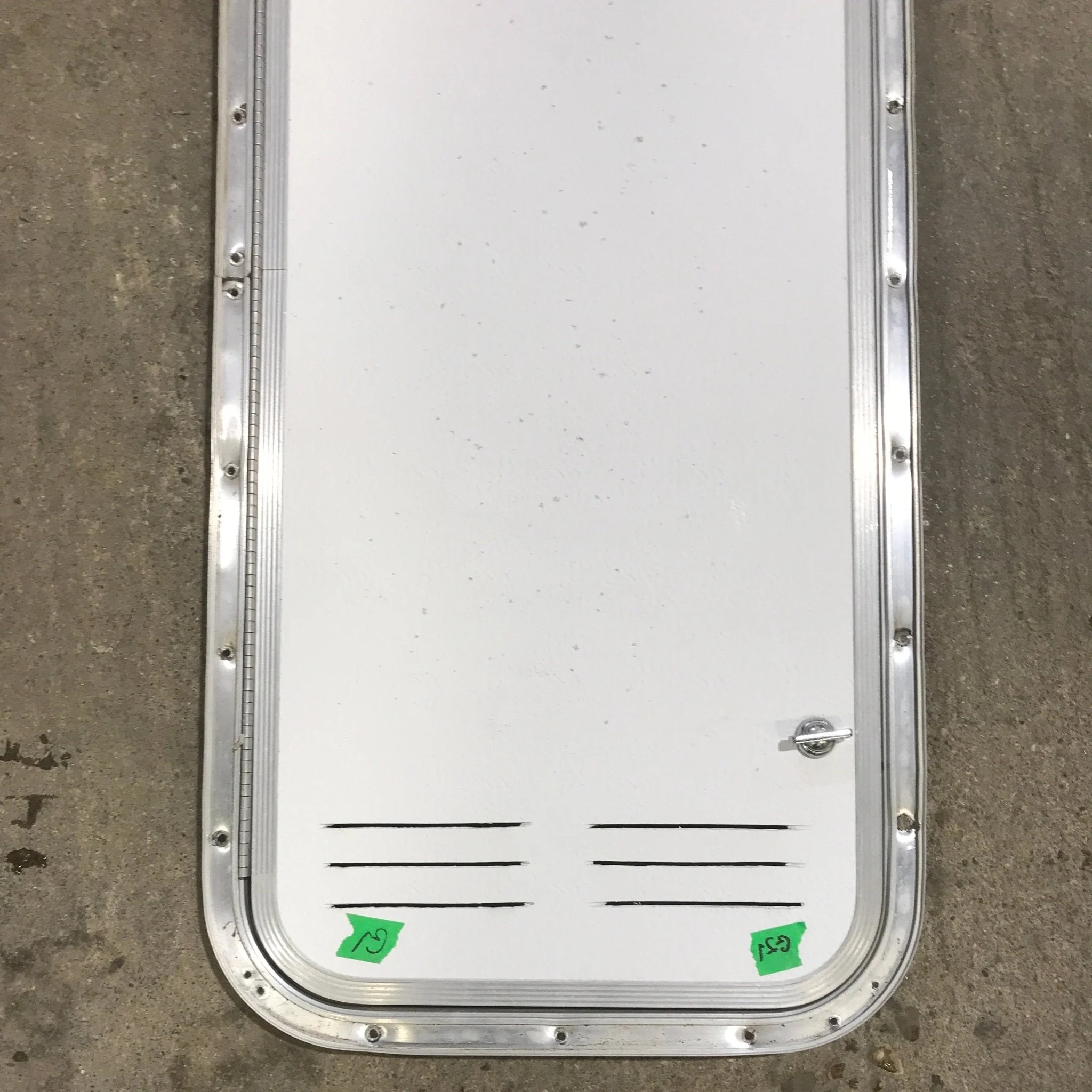 Used Radius Cornered Propane / Battery Cargo Door 13 3/4" x 31 3/4" x 3/4" D - Image 3