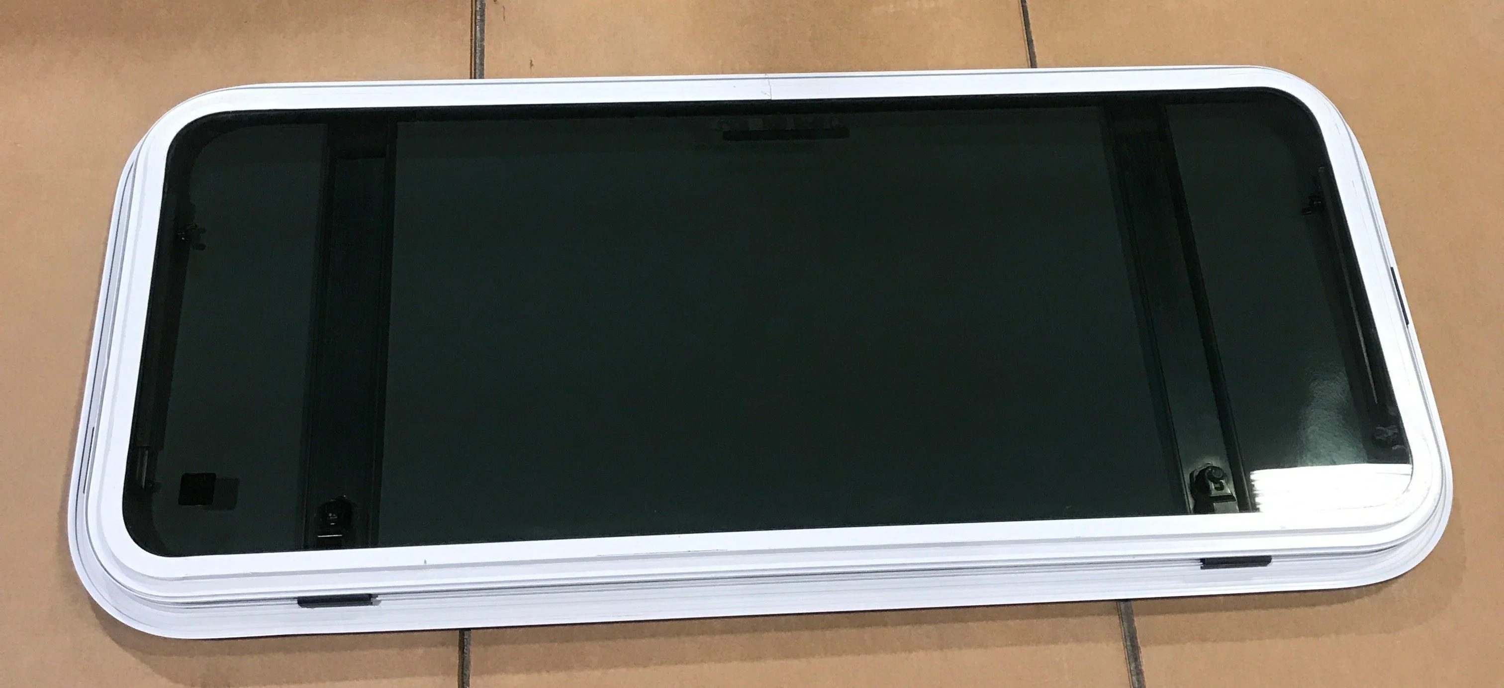 Used Radius Opening Rock Guard Covered Window: 40 1/2" X 16 1/2" X 1 1/2" D - Image 7