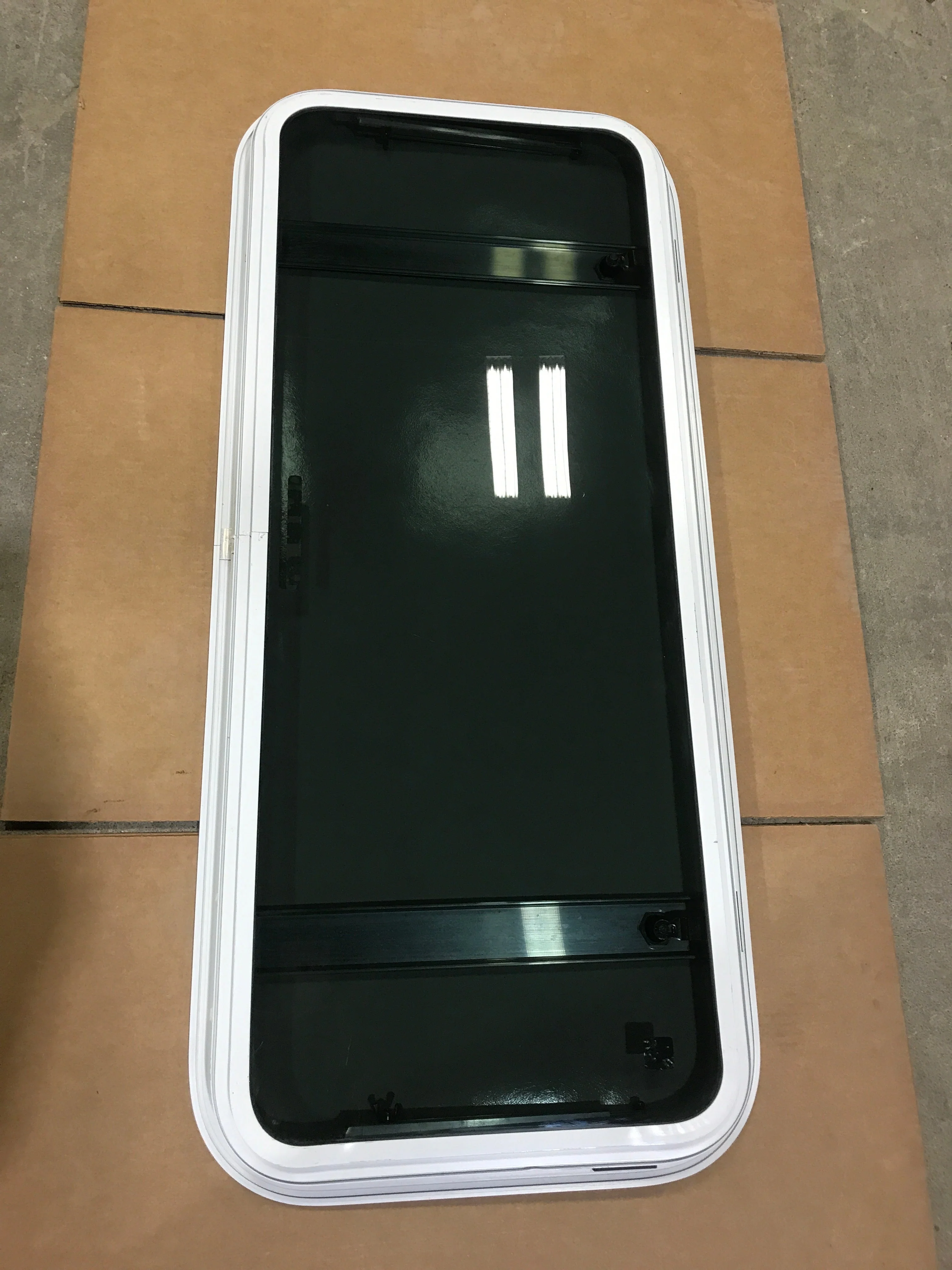 Used Radius Opening Rock Guard Covered Window: 40 1/2" X 16 1/2" X 1 1/2" D - Image 9