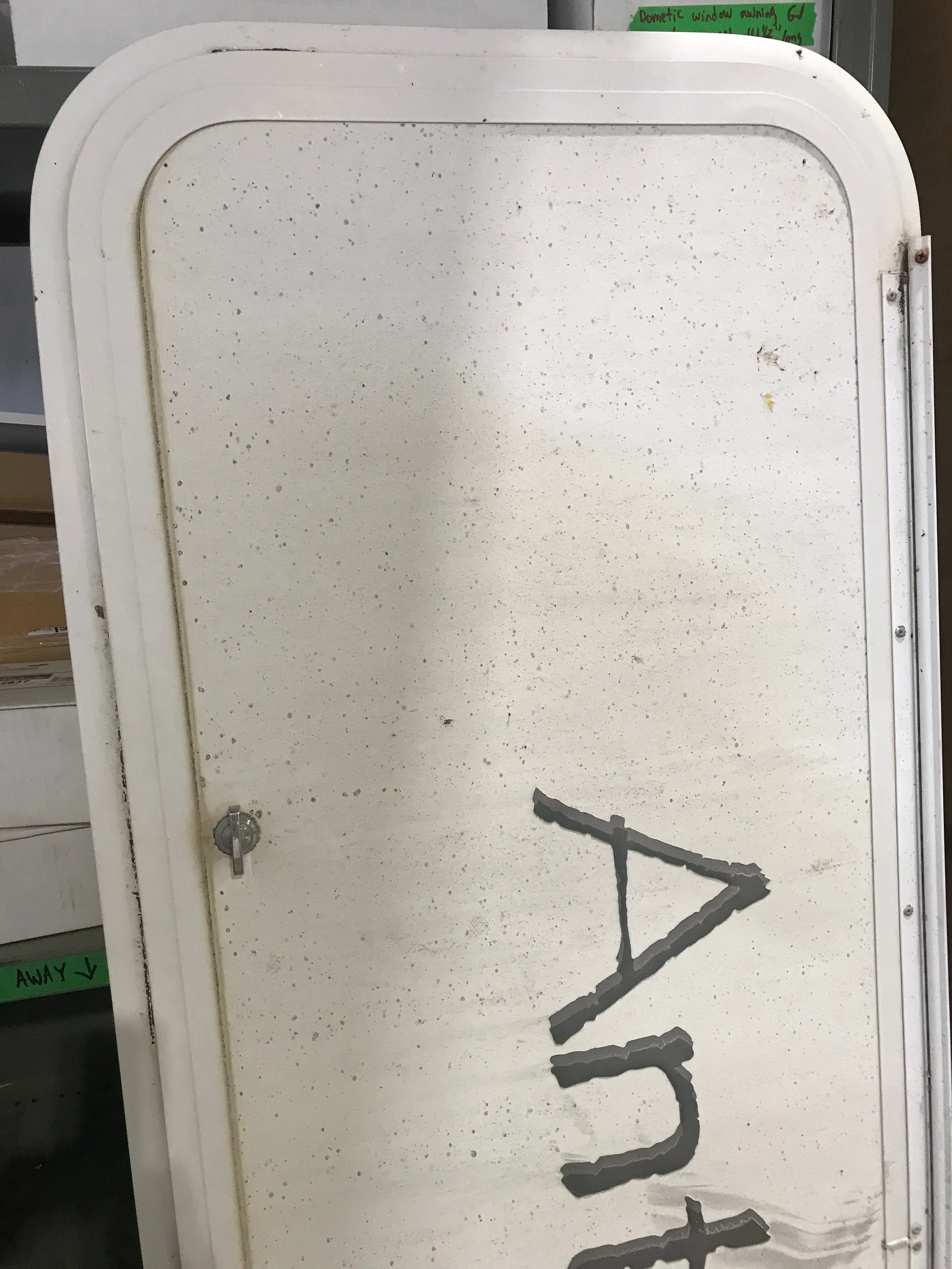 Used Radius Opening Rock Guard Covered Window: 59 1/2"  X 17 1/2"  X 1 1/2" D - Image 2