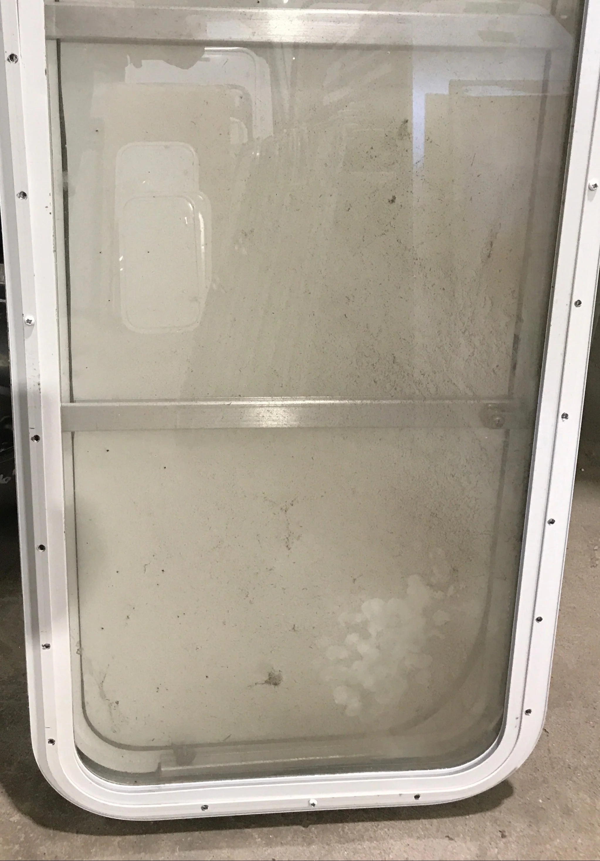 Used Radius Opening Rock Guard Covered Window: 59 1/2"  X 17 1/2"  X 1 1/2" D - Image 7