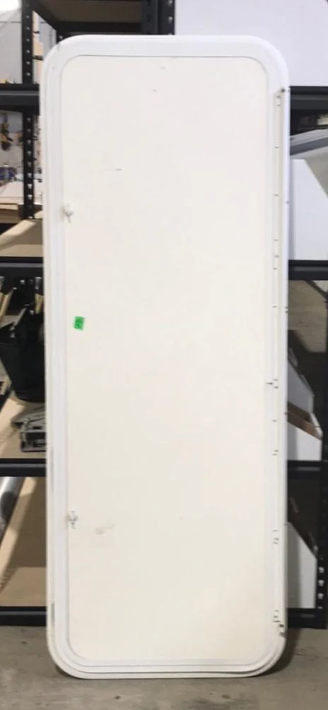 Used Radius Opening Rock Guard Covered Window: 59 3/4" X 21 1/2" X 1 1/2" D
