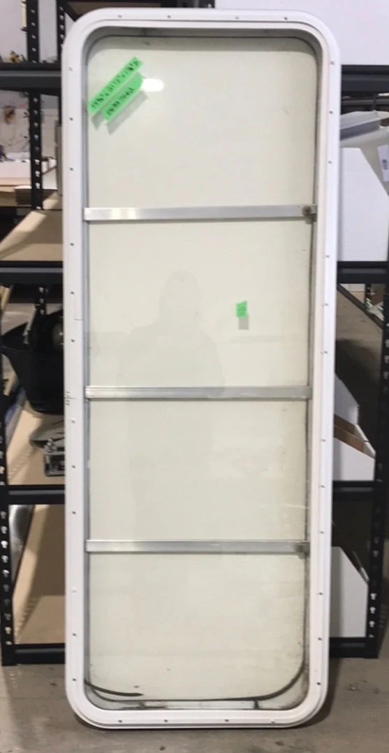 Used Radius Opening Rock Guard Covered Window: 59 3/4" X 21 1/2" X 1 1/2" D - Image 2