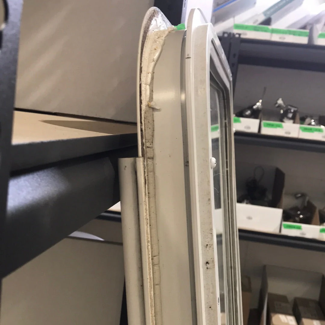 Used Radius Opening Rock Guard Covered Window: 59 3/4" X 21 1/2" X 1 1/2" D - Image 3