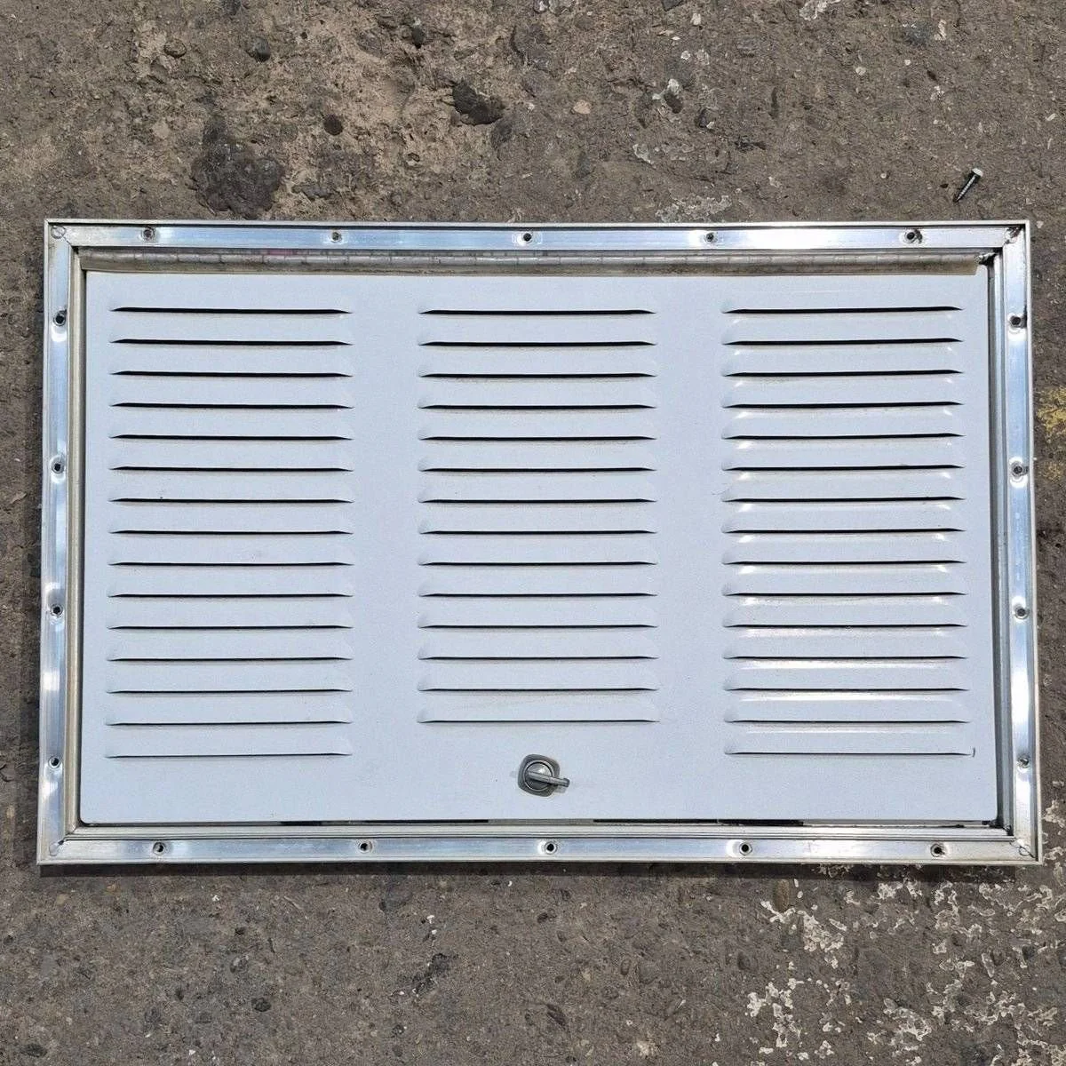 Used Retro Norcold / Dometic White Vent Door, With Silver Trim - 616010