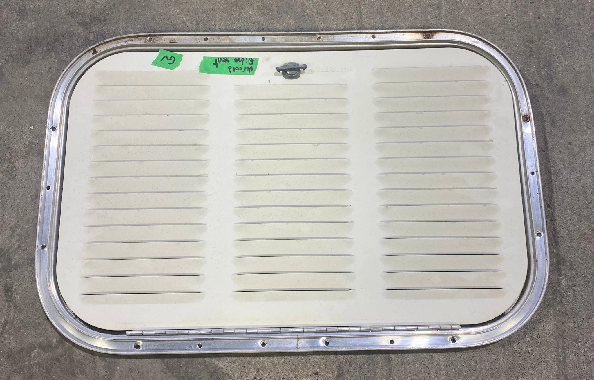 Used Retro NORCOLD - Off White Vent Door with Silver Trim - Image 2