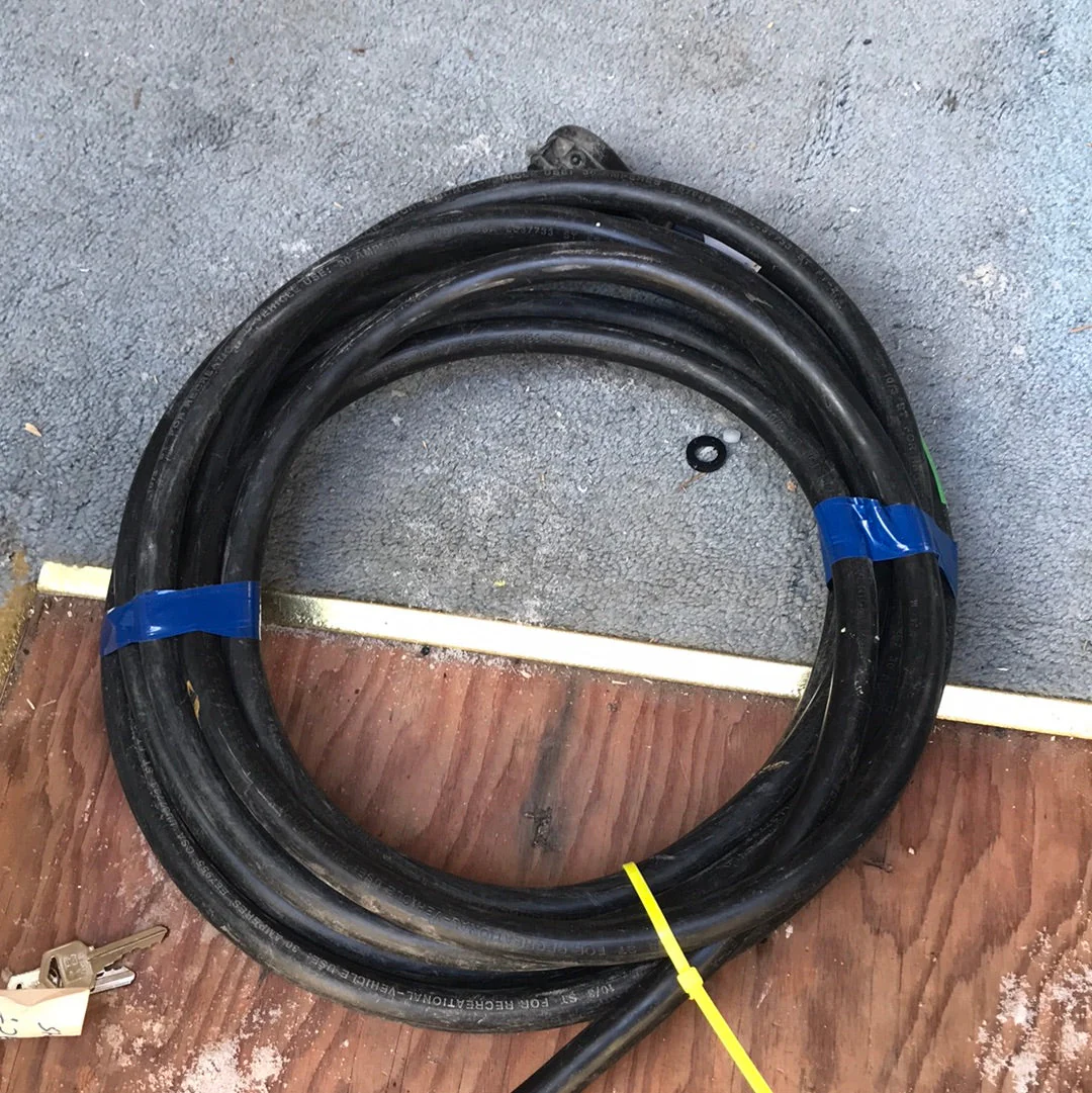 Used RV 28'4" Electrical Cord With Only Male End 30 AMP