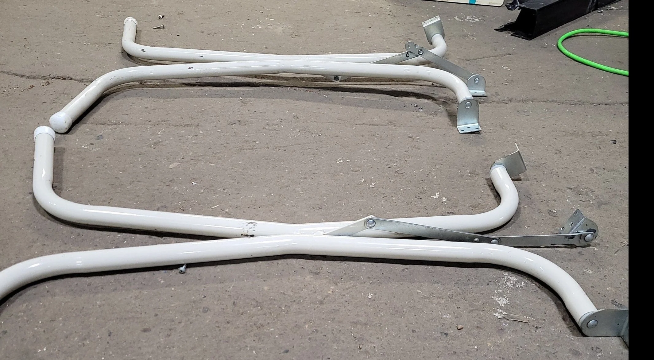 Used RV Folding Table Leg Set 28" H- OFF WHITE COLOR - Image 2