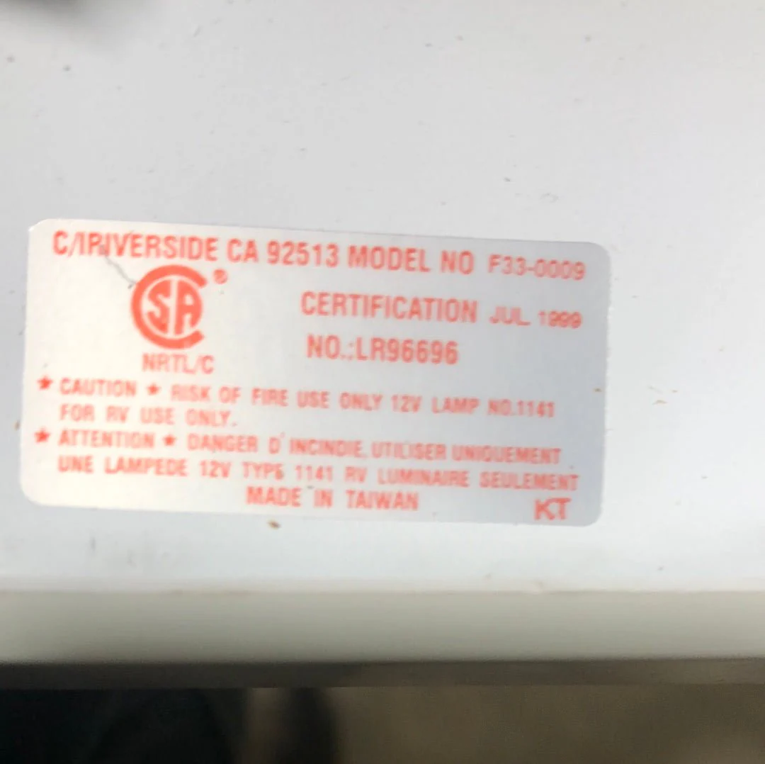 USED RV Interior Light Fixture *SINGLE* NO SWITCH LR96696 - Image 4