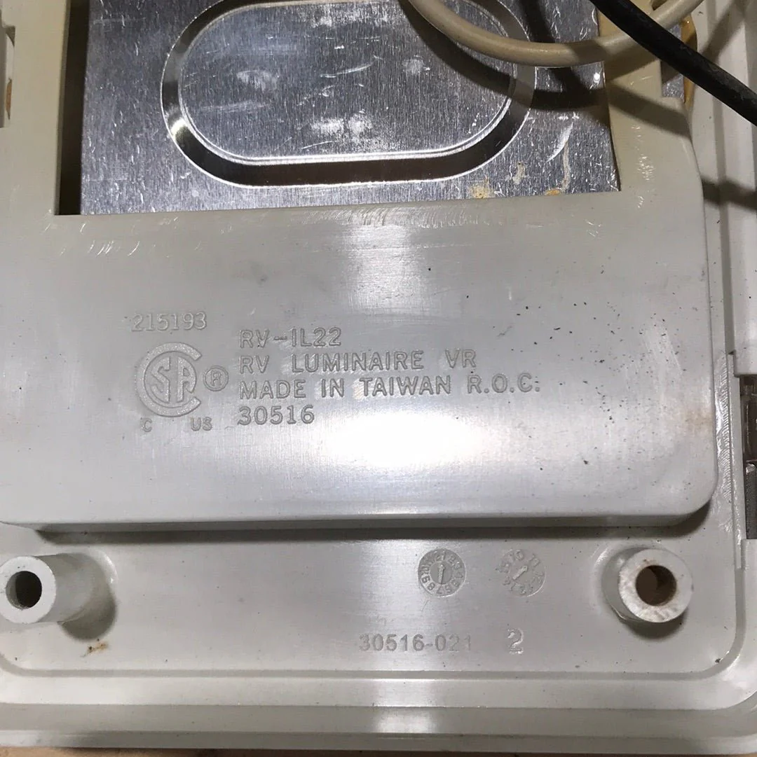 Used RV Light Fixture *DOUBLE* Off- White RV-IL22 - Image 3